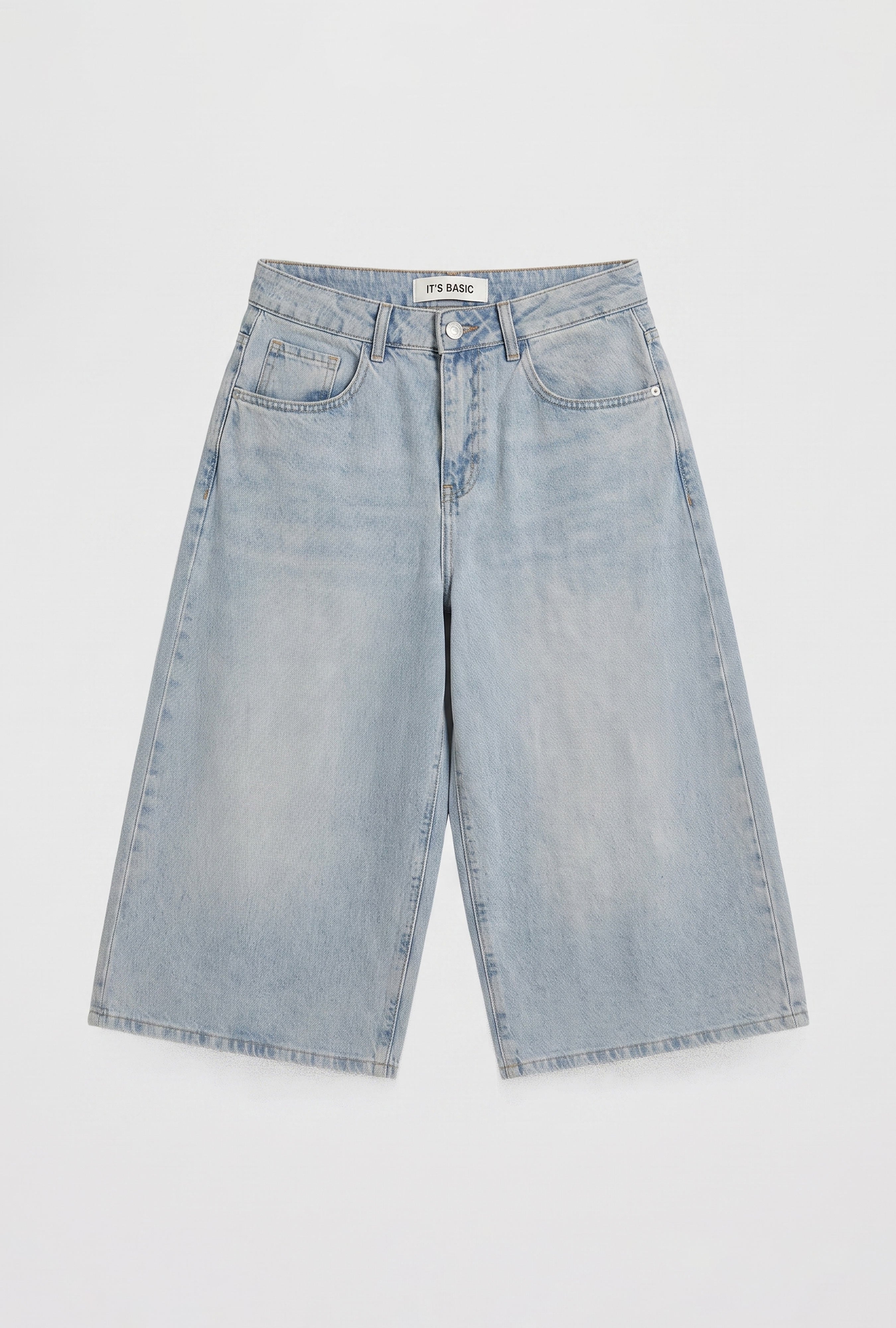 Kadın T.Kot Rengi 2S5-84 Süper Baggy Fit Maxi Boy %100 Koton Denim Şort