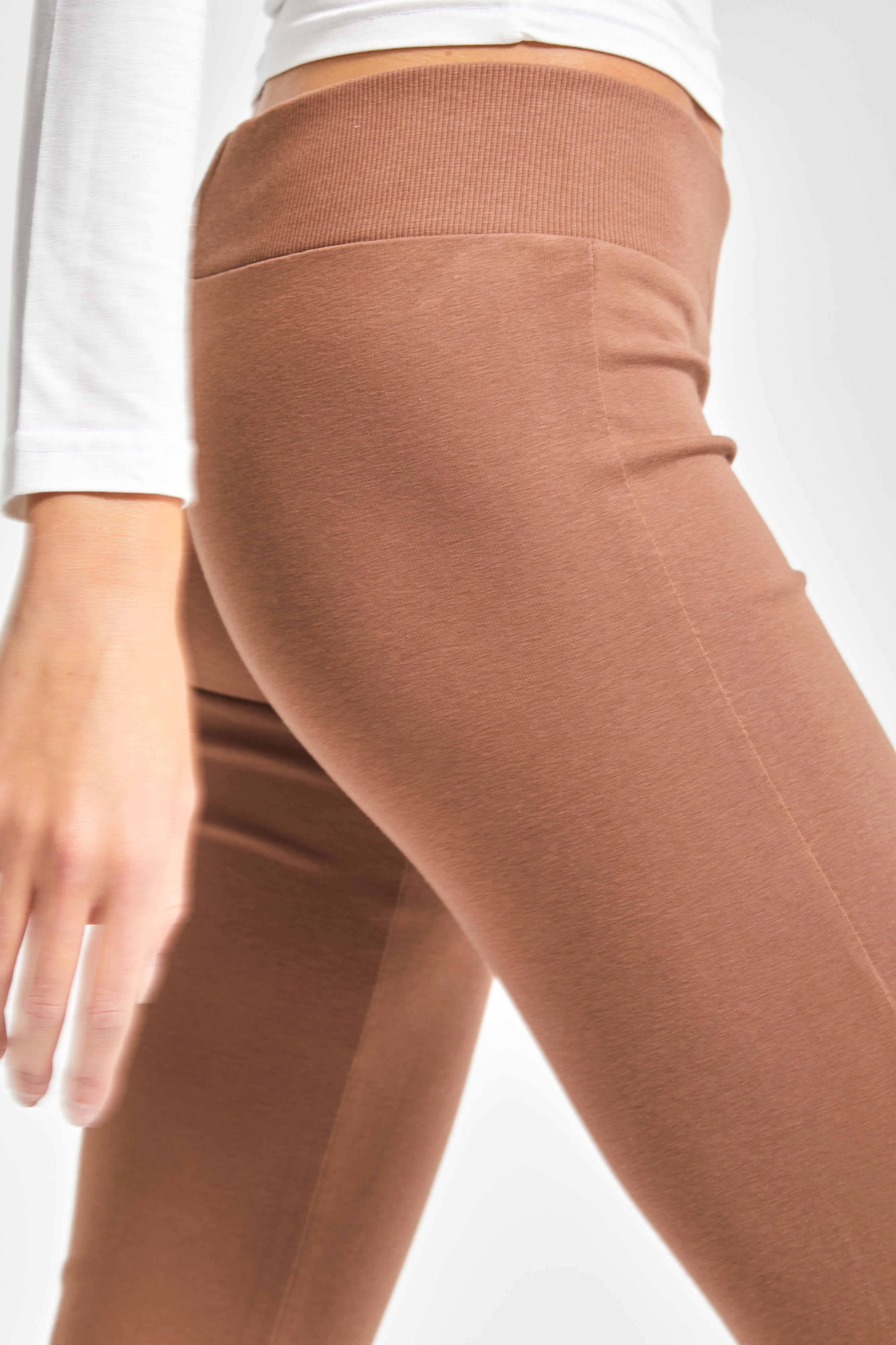 Kadın Kahverengi s5-81 Slim Fit Süper Esnek Kumaş Flare Fit Pantolon
