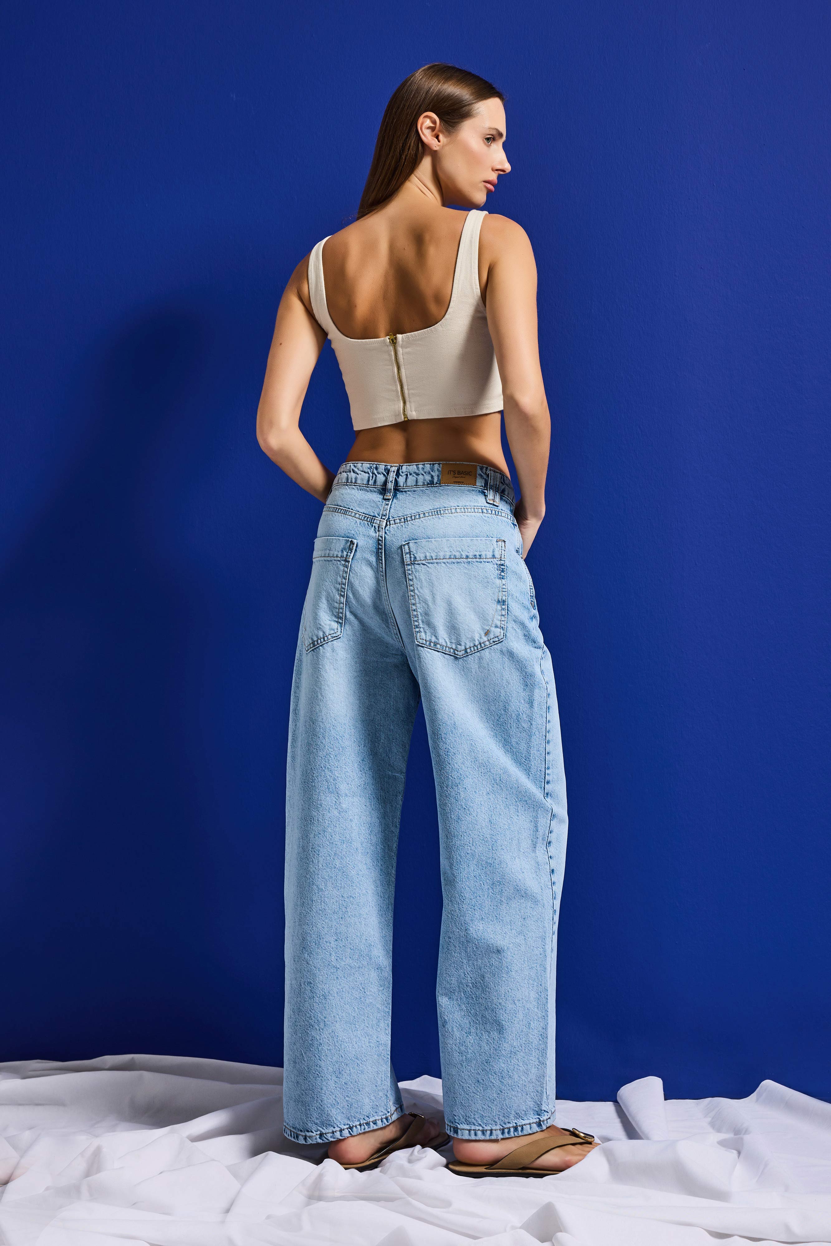 Kadın Ice 4s6-27 Baggy Low Rise Fit Tokyo %100 Koton Denim Jean