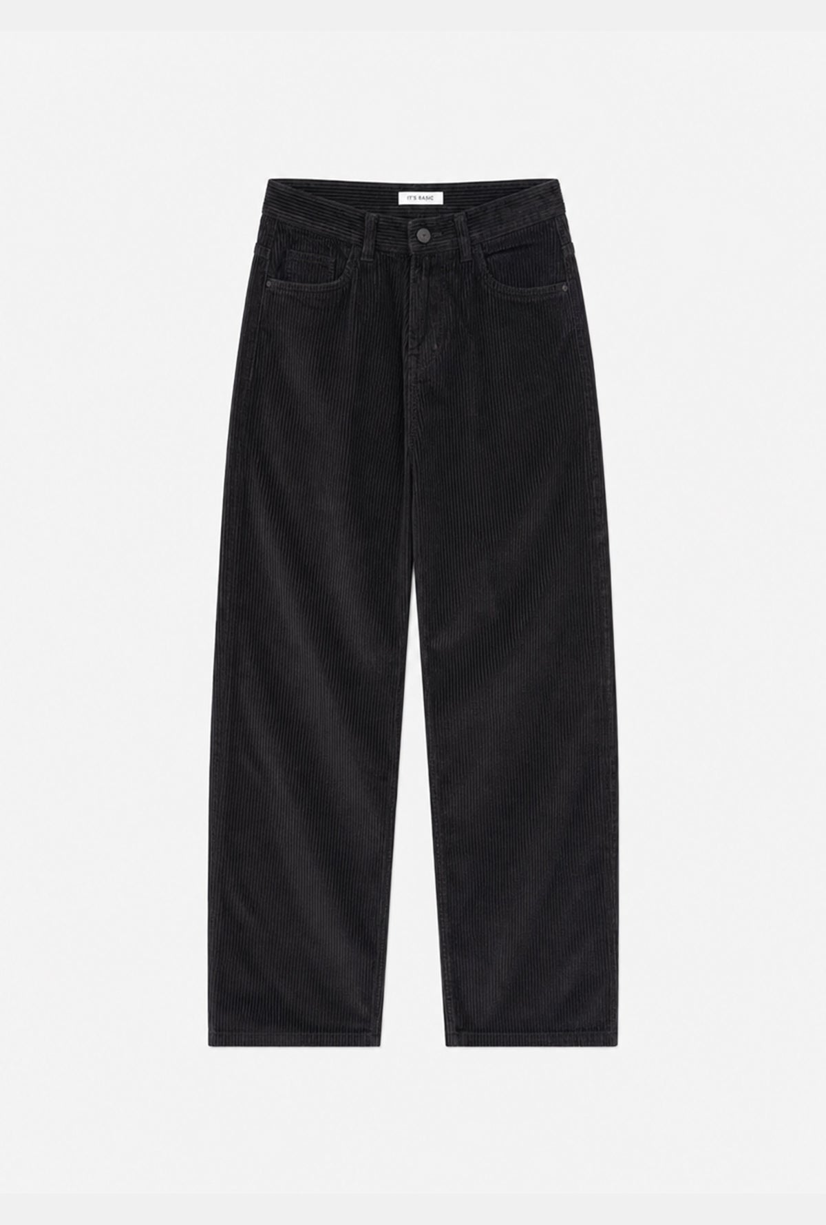 Женские Черные Брюки Cindy 26w5-1 Skater Fit Из Плотного Вельветового Полотна
