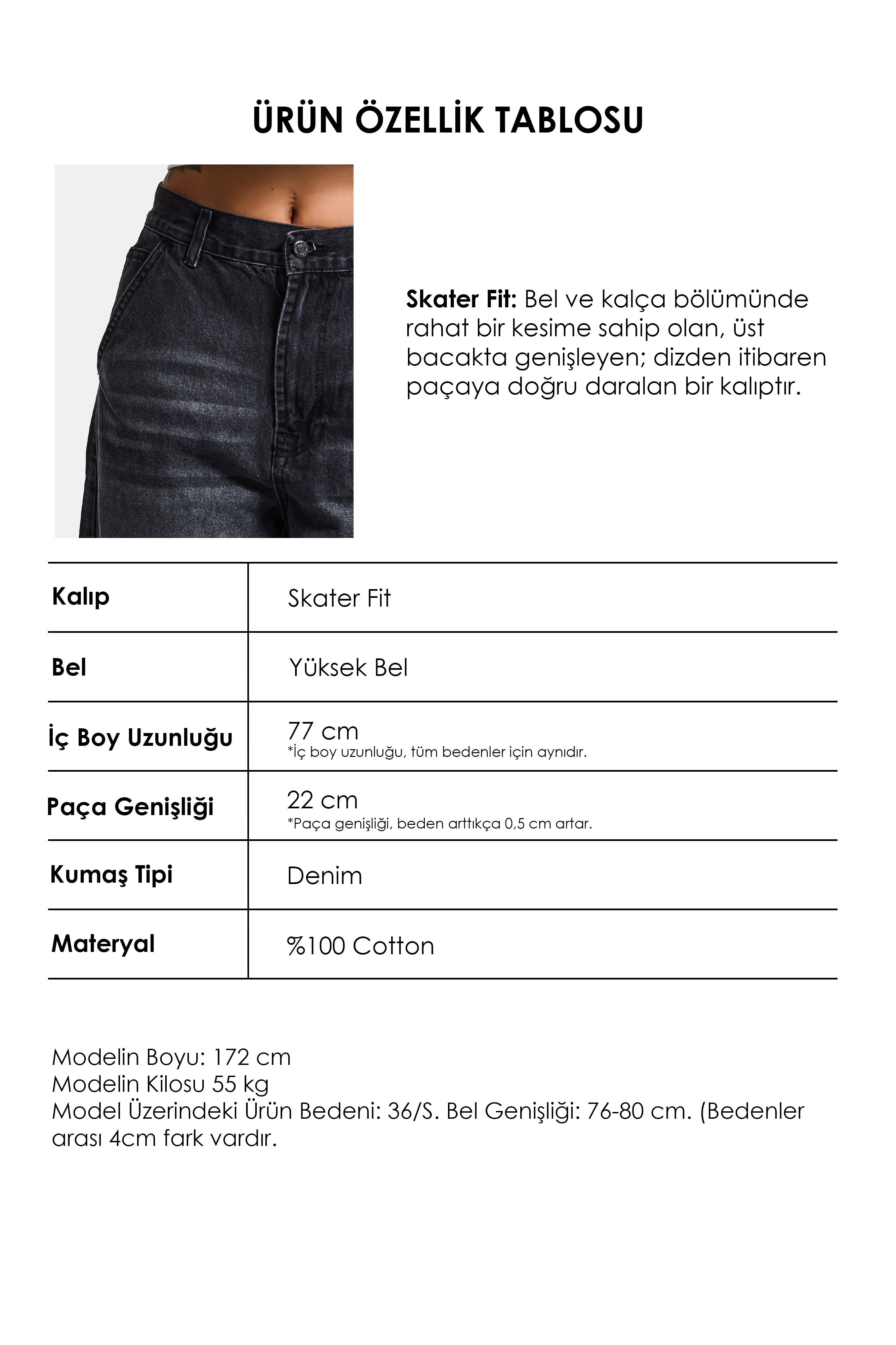 Women's Dark Smoke Color Skater Fit 100% Cotton Denim