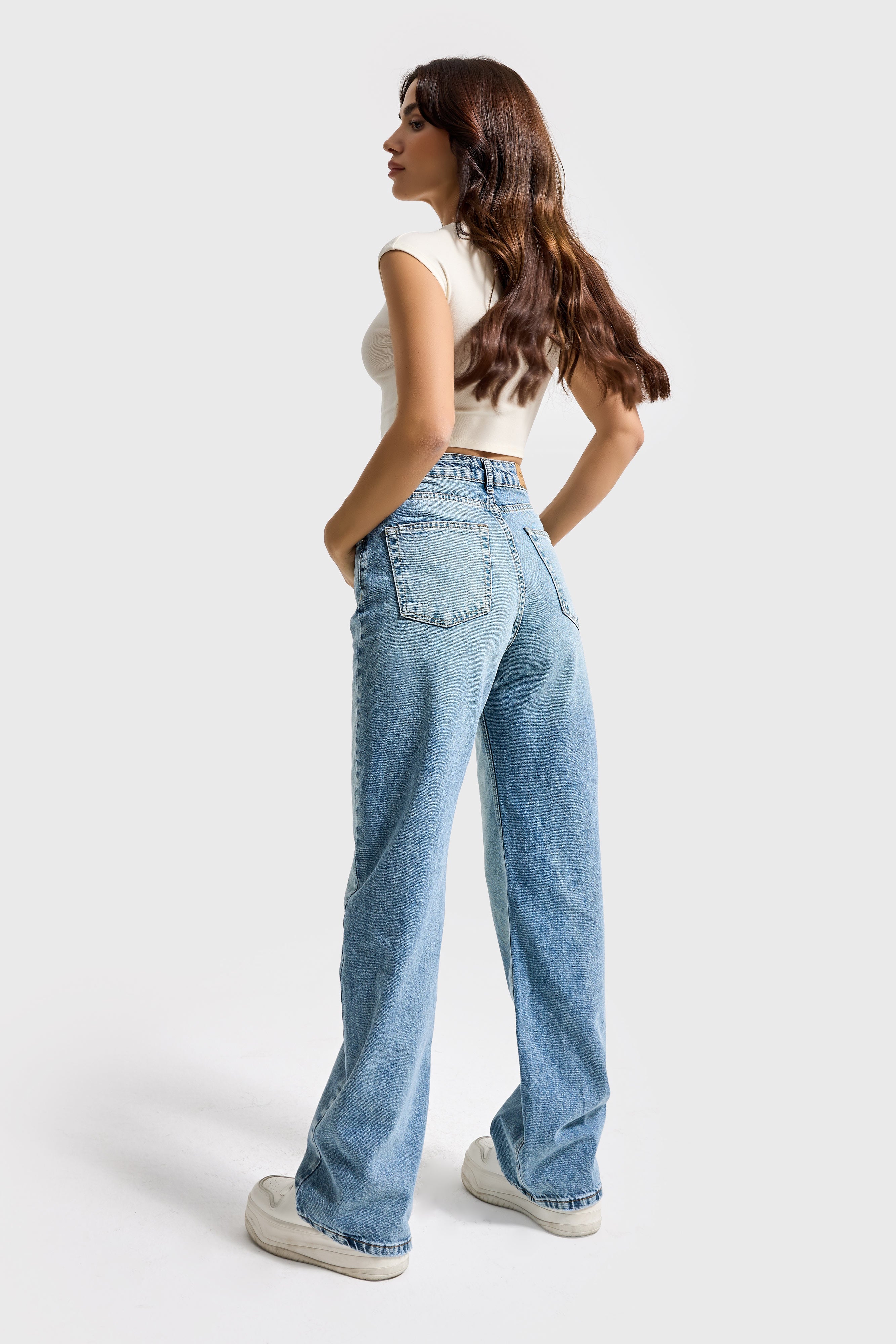 Женские джинсы T.Jeans Color Doris 4s5-80, прямой крой, высокая талия, 100% хлопок, внутренняя длина 80 см