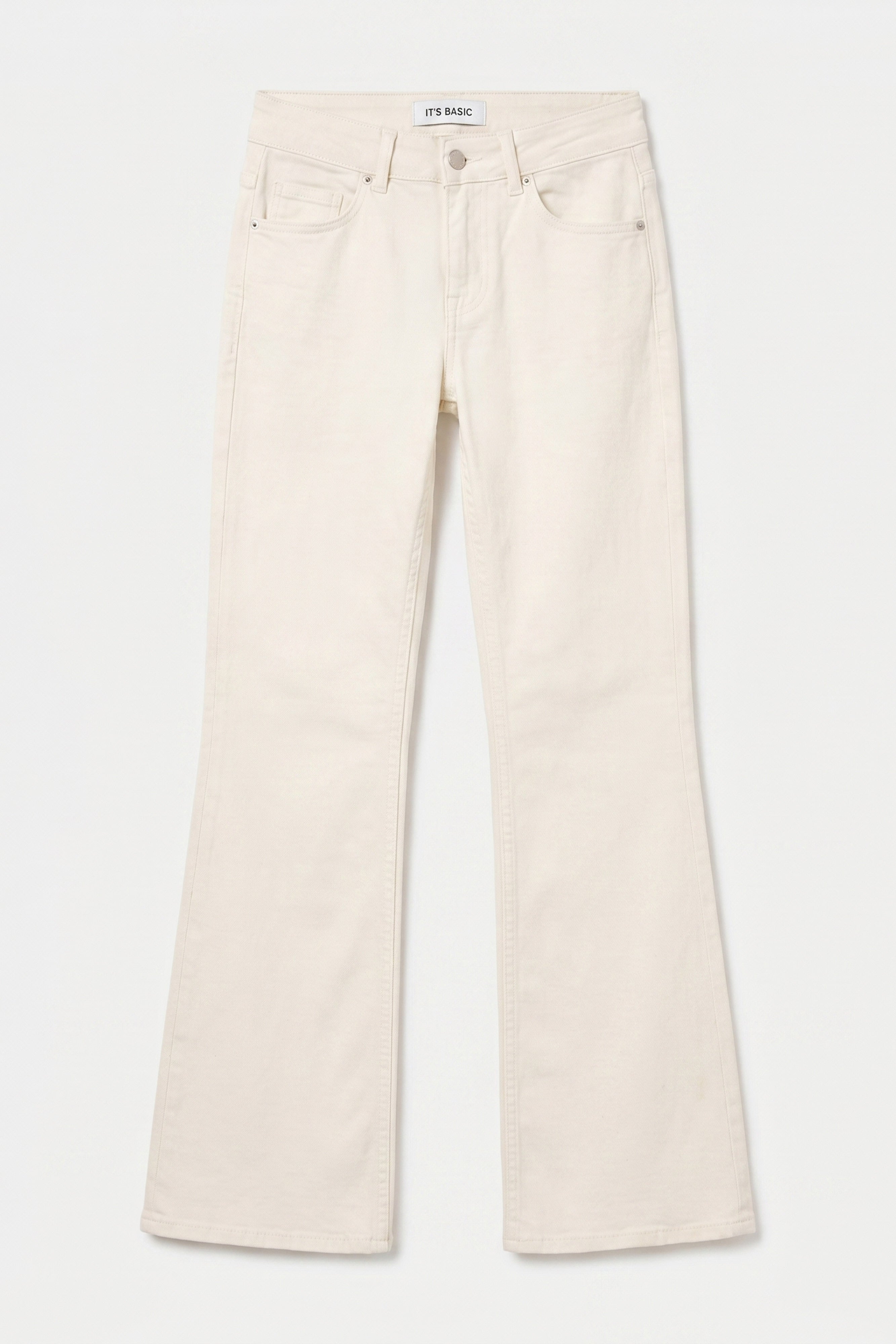 Kadın Kırık Beyaz 7s6-101 Mid Rise Flare Fit Denim Jean