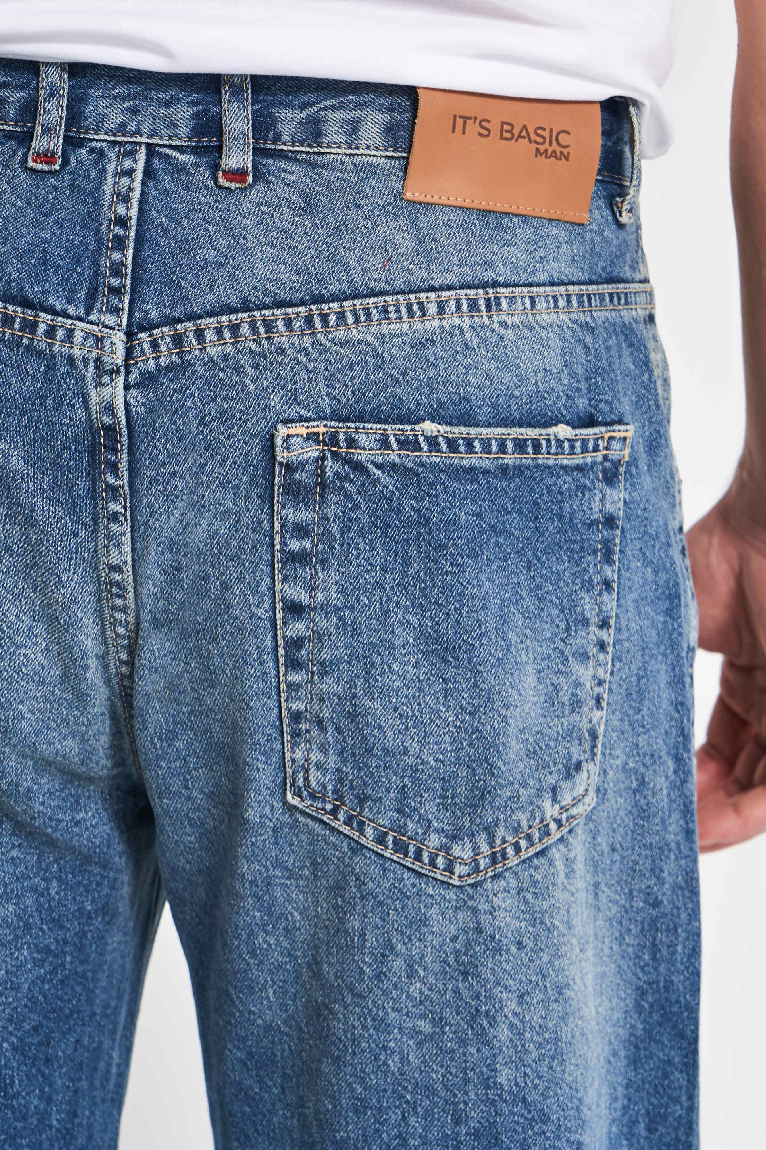 Erkek T.Kot Rengi NC17 2w5-32 Relaxed Baggy Fit Kemeri Bağcıklı İç Boy 79cm %100 Koton Denim Jean