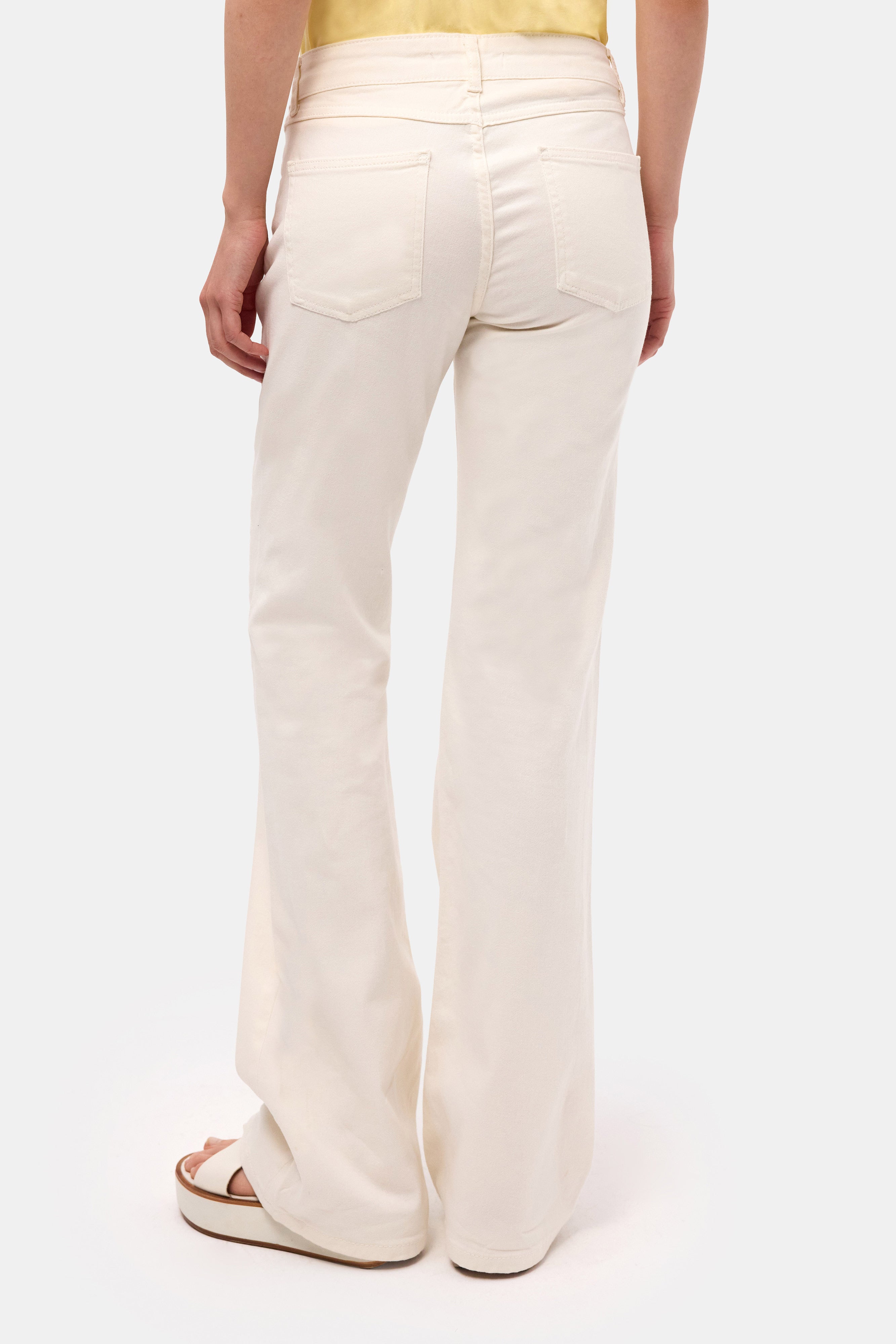 Kadın Kırık Beyaz 7s6-101 Mid Rise Flare Fit Denim Jean