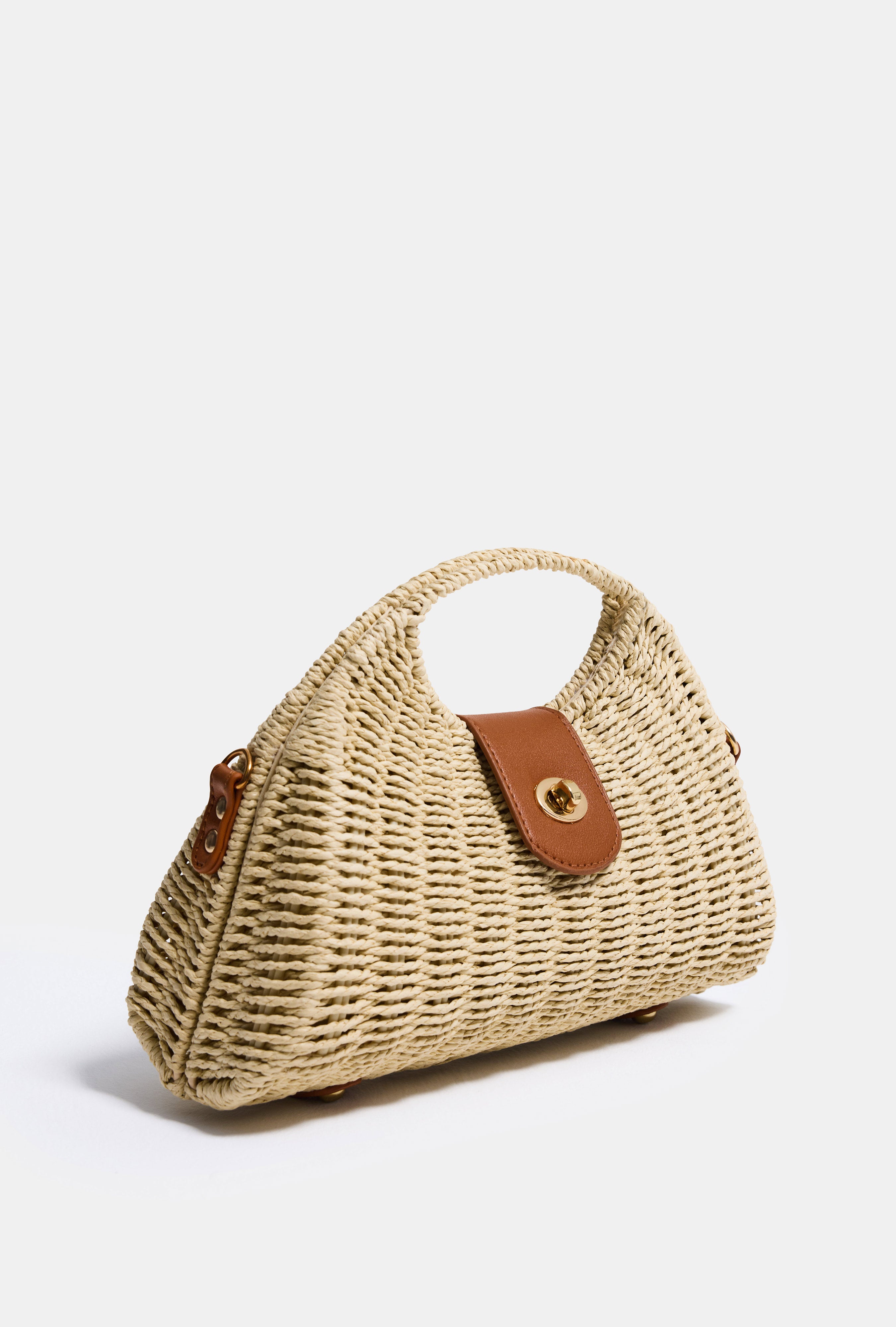 Women's Beige Specially Designed Paper Woven Shoulder and Hand Bag