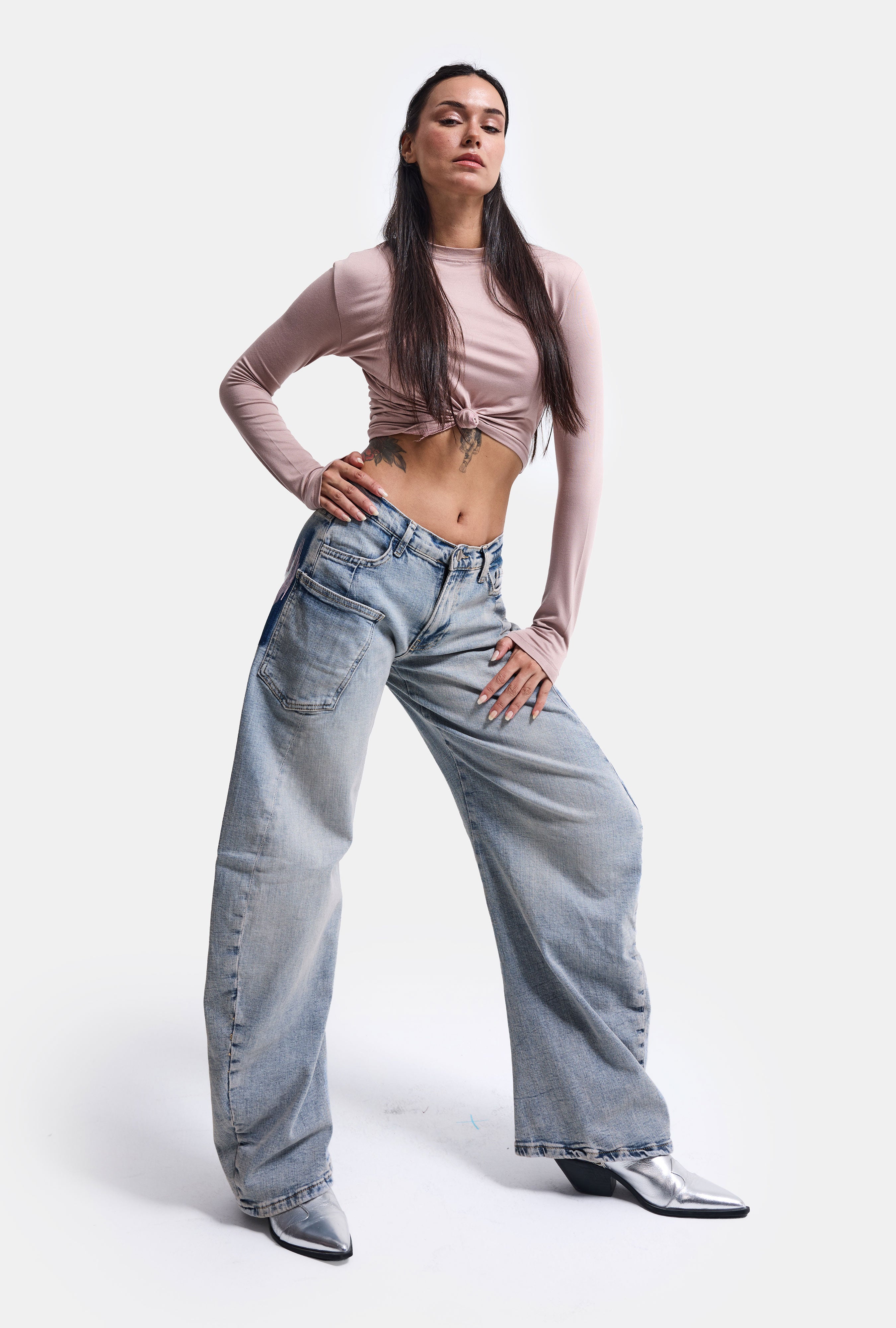 Women's Denim Color 4s6-89 Low Relaxed Fit Flexible Fabric Design Denim Jean