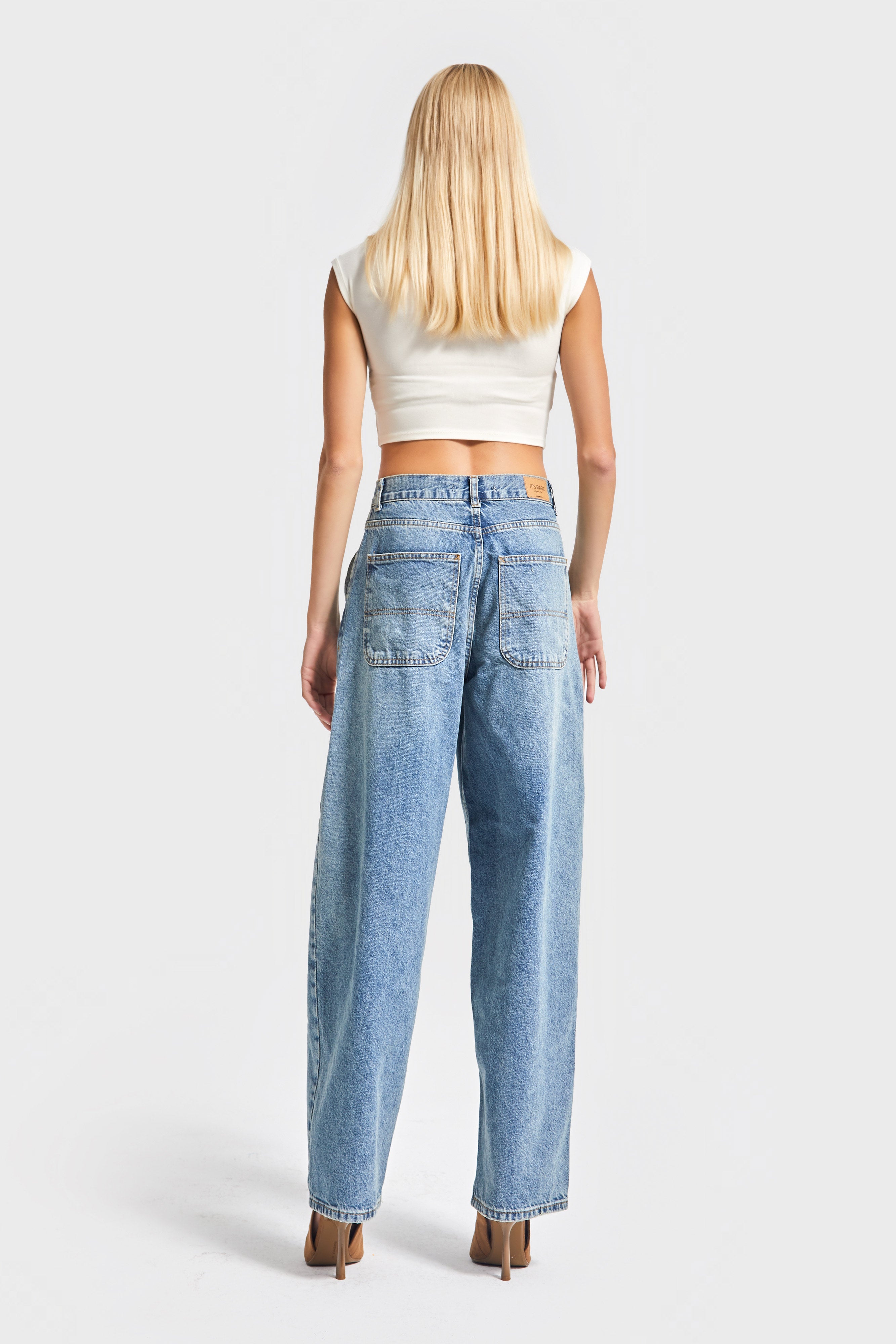 Kadın Tint Kot Rengi Juniper 17s5-31 Skater Fit Bol Kesim Denim Pantolon