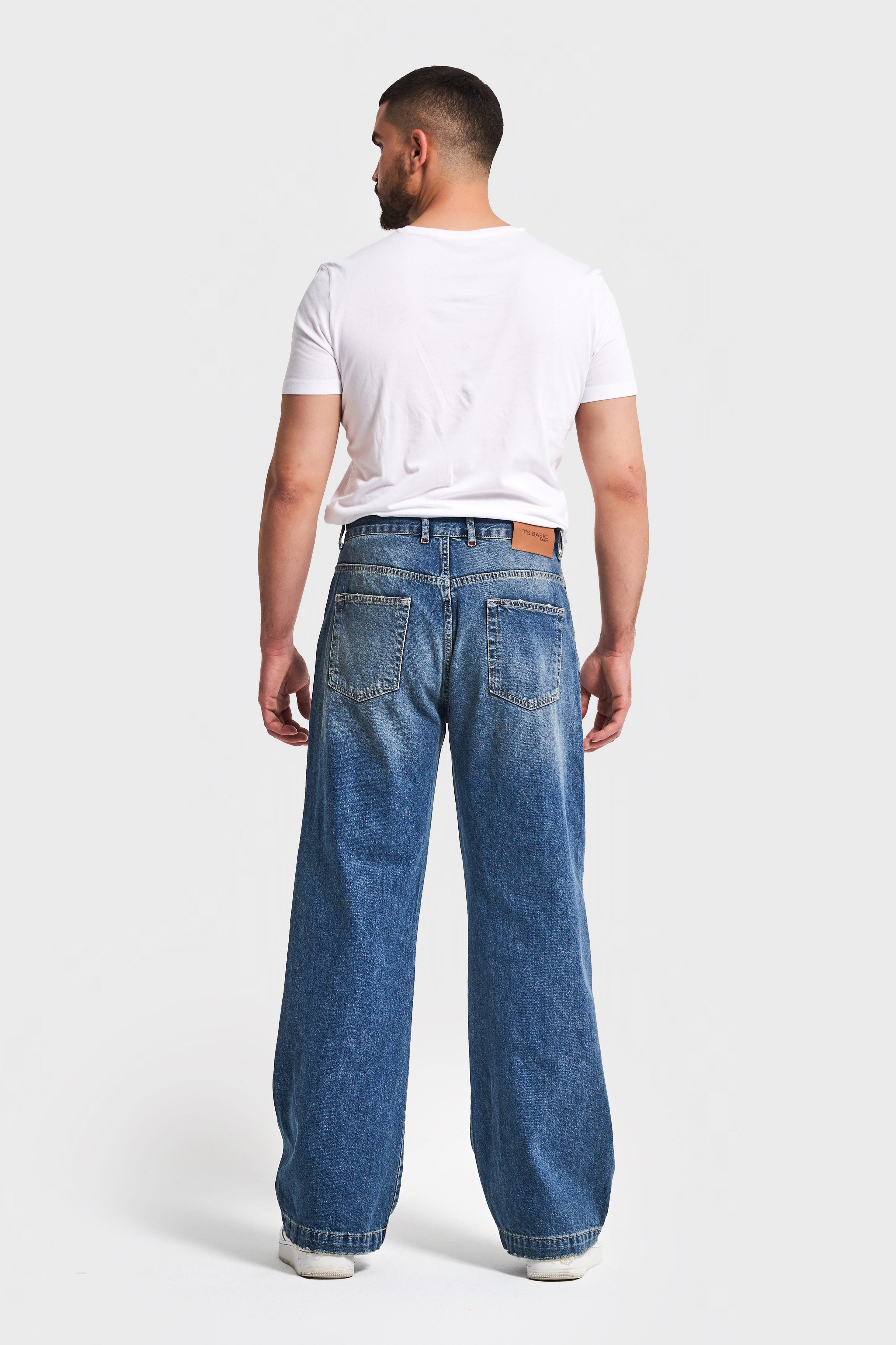 Erkek T.Kot Rengi NC17 2w5-32 Relaxed Baggy Fit Kemeri Bağcıklı İç Boy 79cm %100 Koton Denim Jean