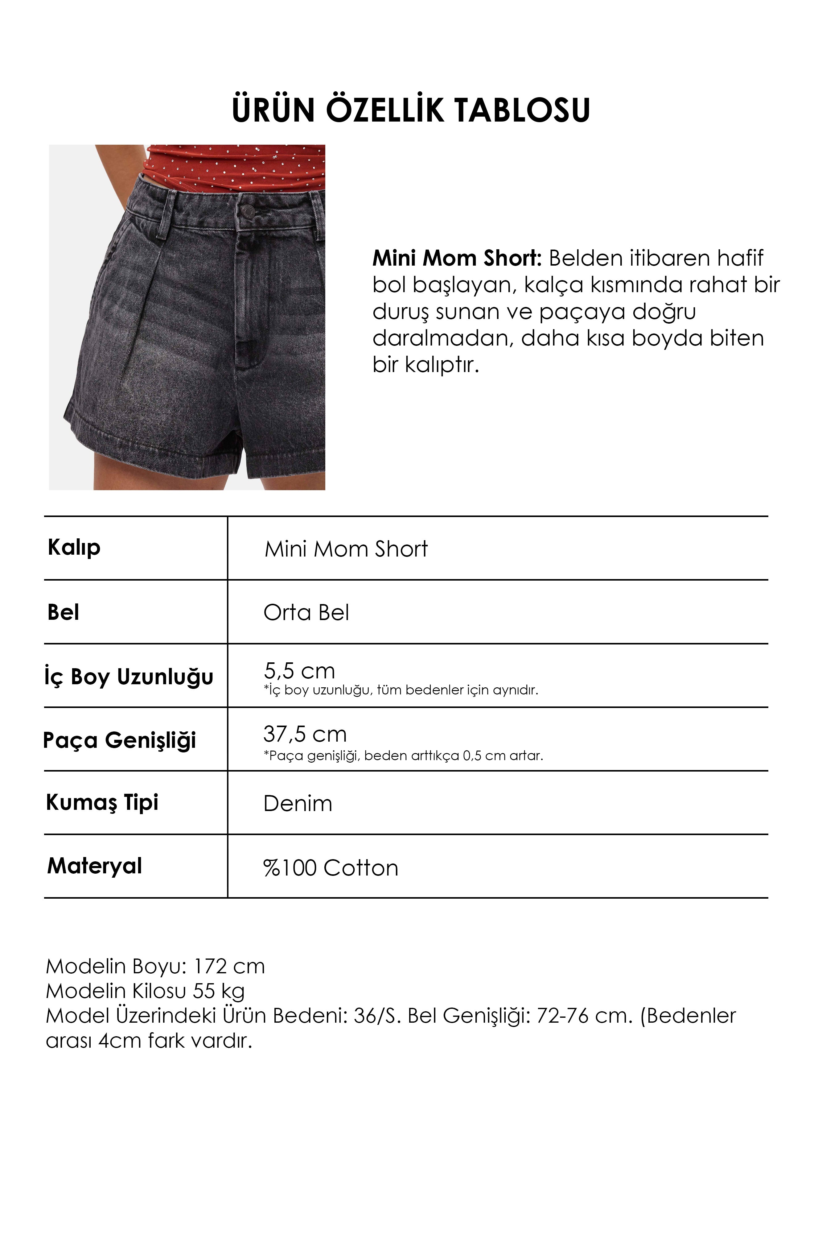 Kadın Koyu Kot 2s6 Mini Pileli Denim Şort