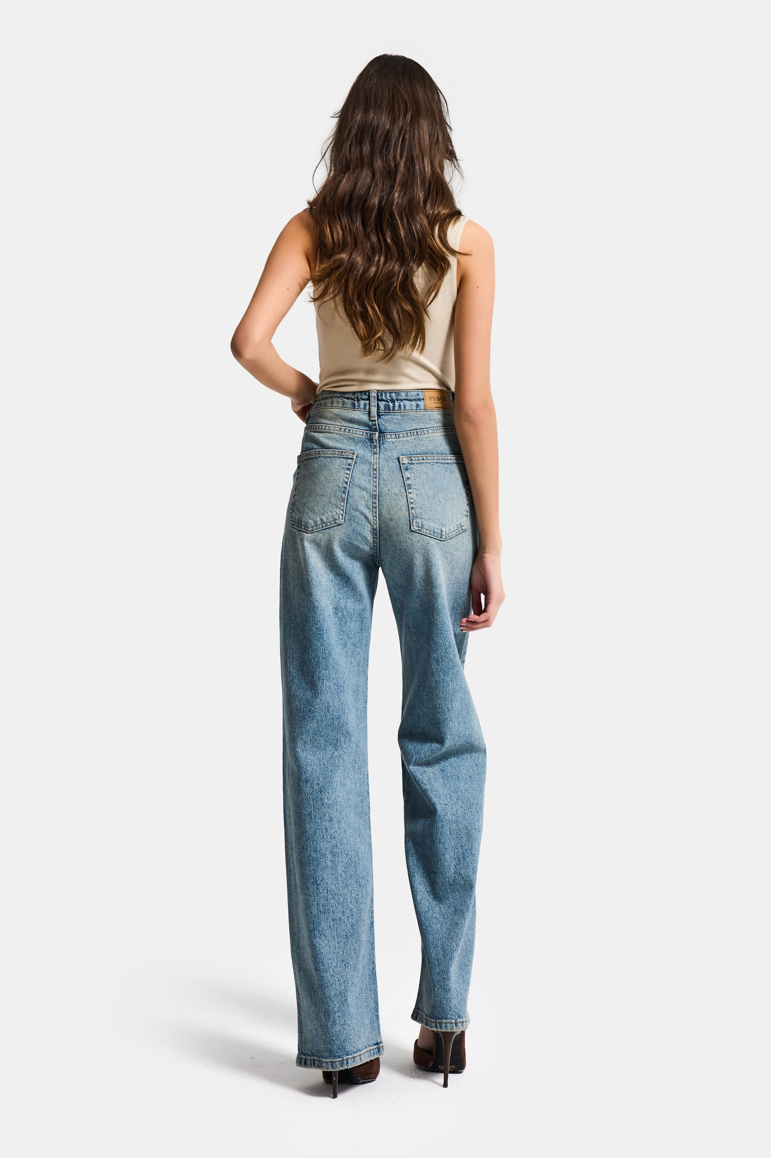 Kadın T.Kot Rengi 4s6-32 Straight Fit Yüksek Bel Komfort Kumaş Denim Jean