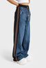 Kadın Koyu Kot Rengi 2w5-5 Straight Fit Bol Kesim Tasarım Denim Jean