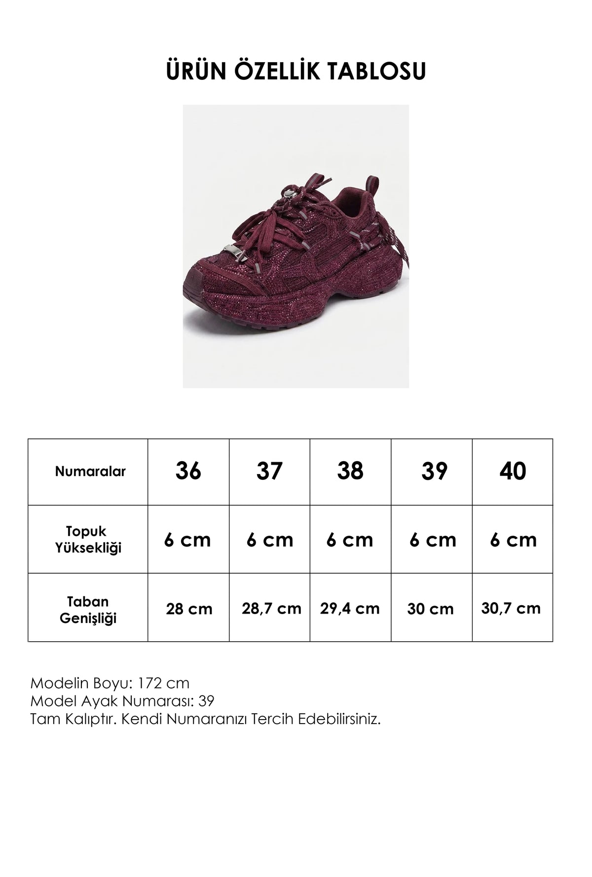 Kadın Bordo T11 İthal Işıltılı Taş Kaplama Özel Tasarım Sneaker Ayakkabı