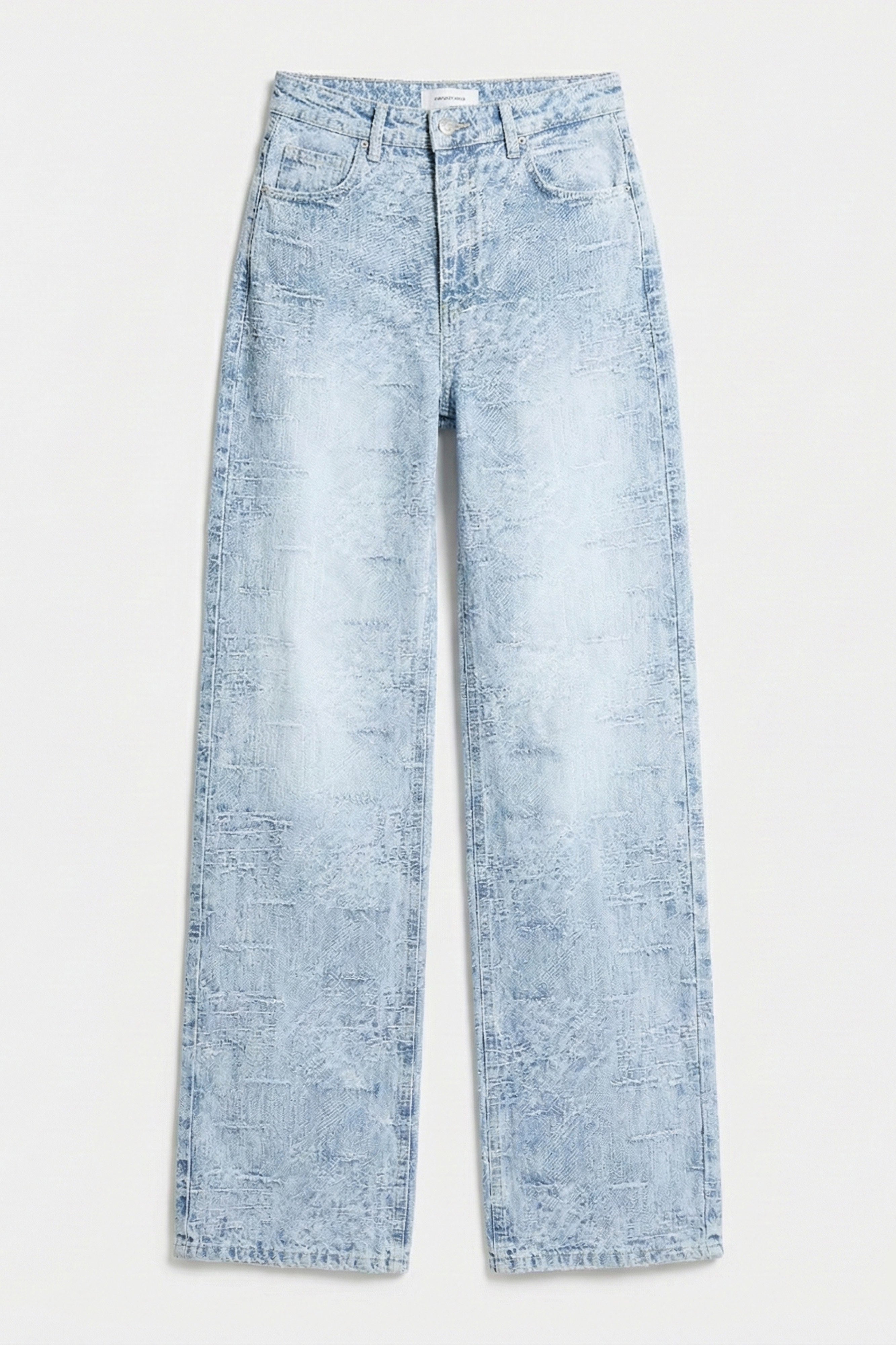 Kadın Ice Kot Rengi 4s6-3 Straight Fit Yüksek Bel Özel Kumaş Tasarım Denim Jean