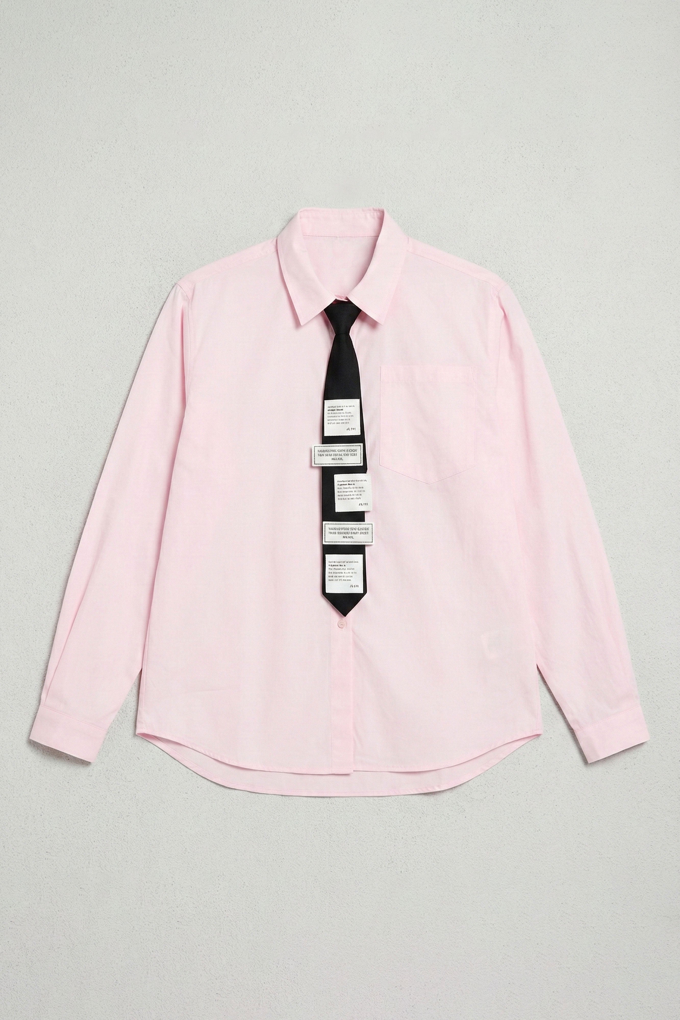 Kadın Pembe Renk Oversize Kravatlı Özel Tasarım Bol Kesim Gömlek