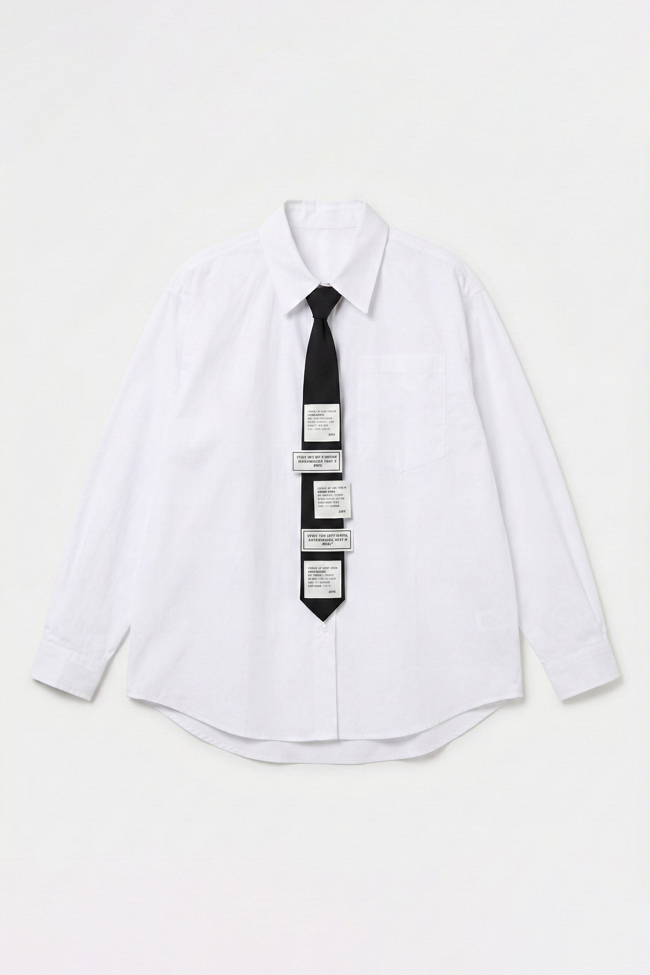 Kadın Beyaz Renk Oversize Kravatlı Özel Tasarım Bol Kesim Gömlek