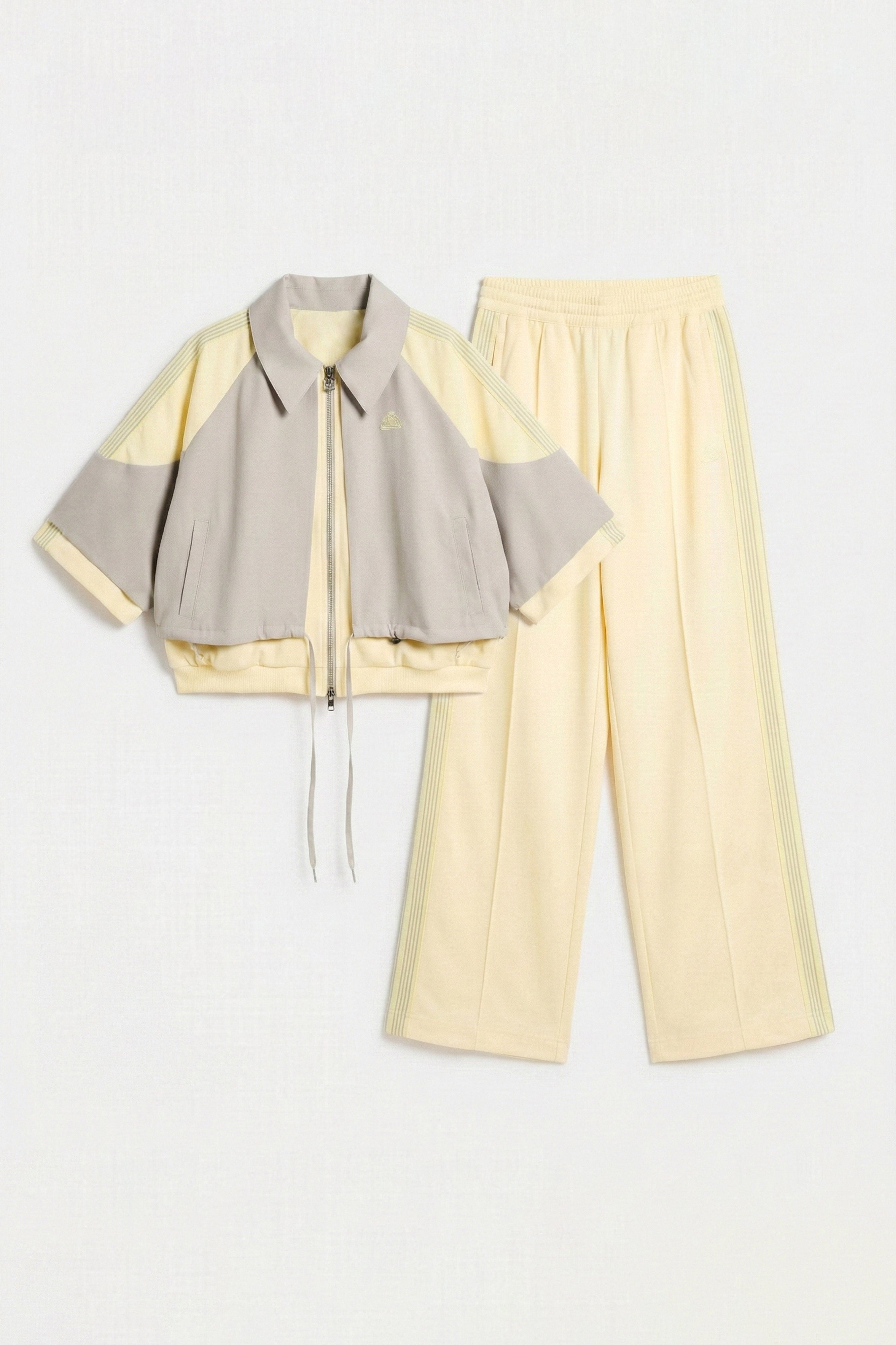 Kadın Sarı Gri Renk s6-108 Alt Üst 2'li Kombin Özel Tasarım Takım