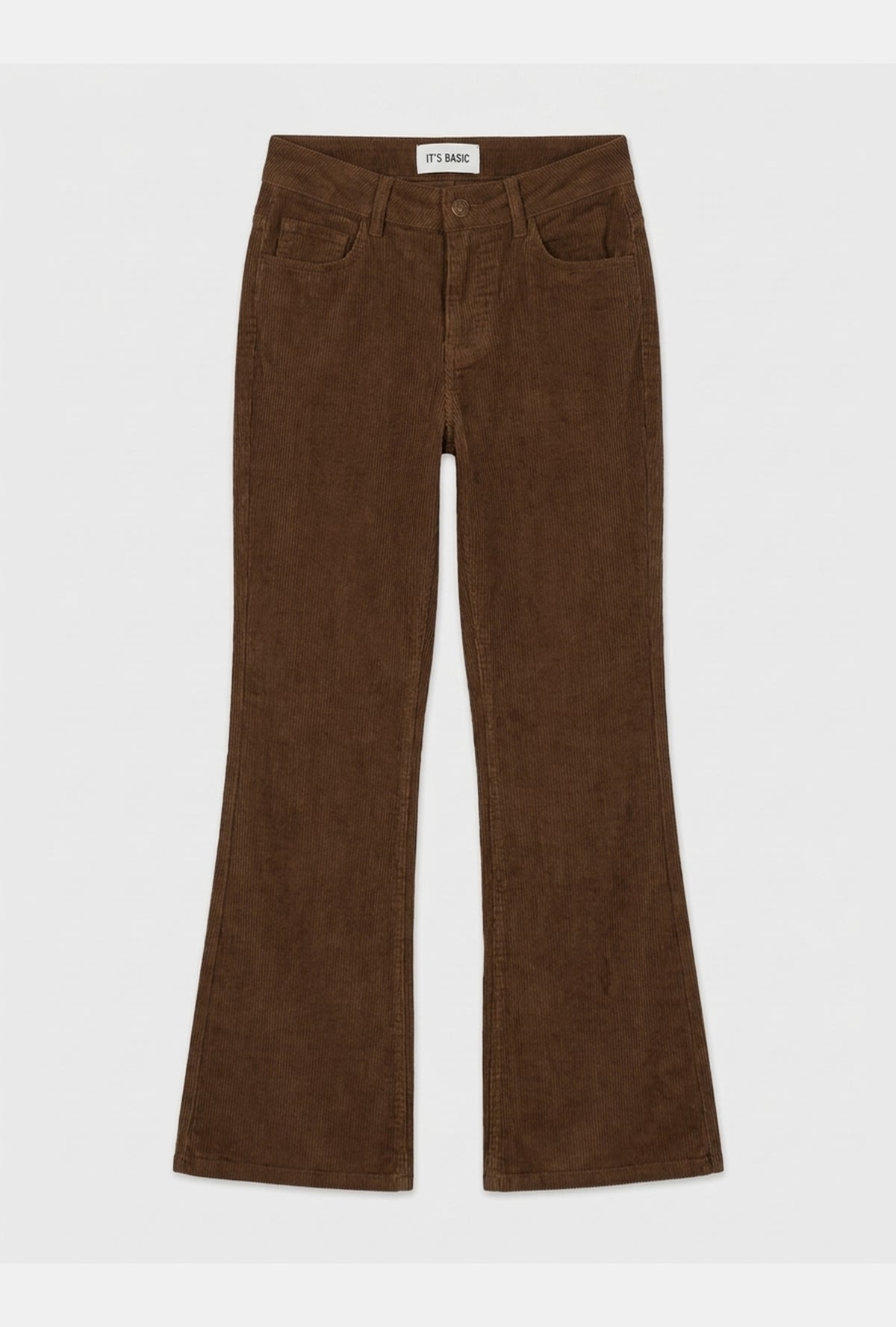 Kadın Kahve Flare Fit Velvet Kadife Kumaş Pantolon