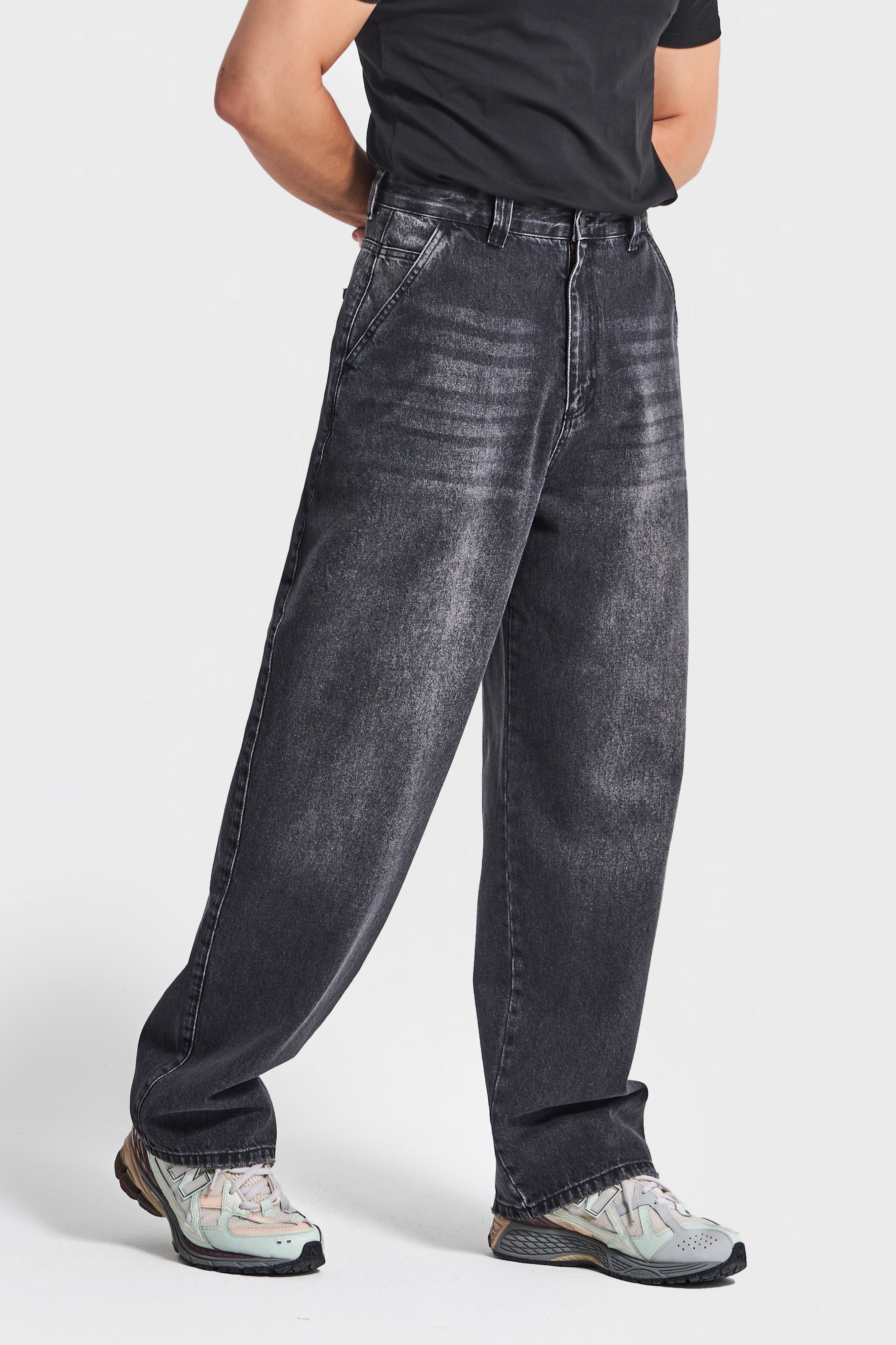 Erkek Füme Rengi 2w5-1 Skater Fit Bol Kesim %100 Koton Denim Jean