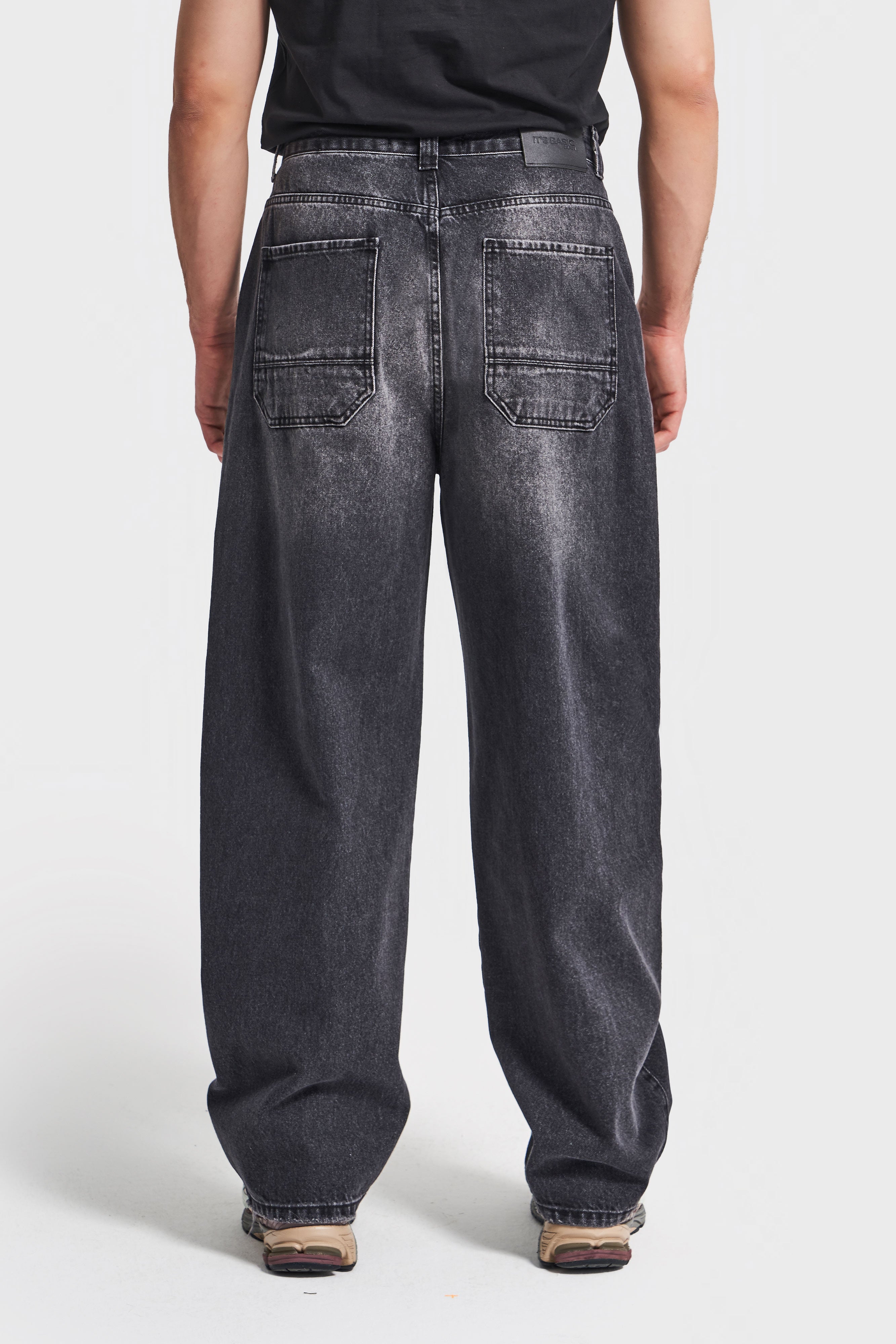 Erkek Füme Rengi 2w5-1 Skater Fit Bol Kesim %100 Koton Denim Jean