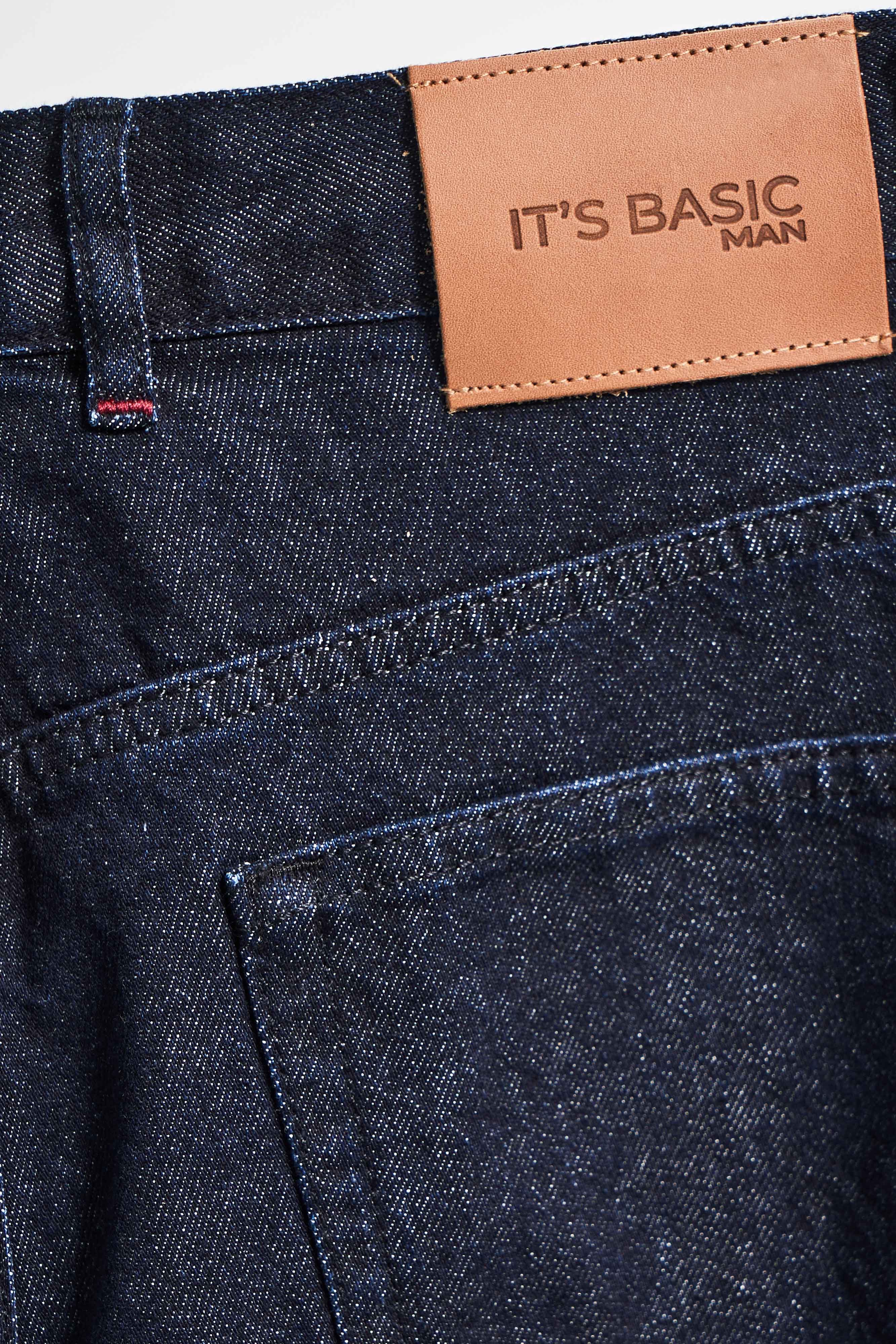 Erkek İndigo Renk NC17 7w5-50 Relaxed Baggy Fit Kemeri Bağcıklı İç Boy 79cm %100 Koton Denim Jean
