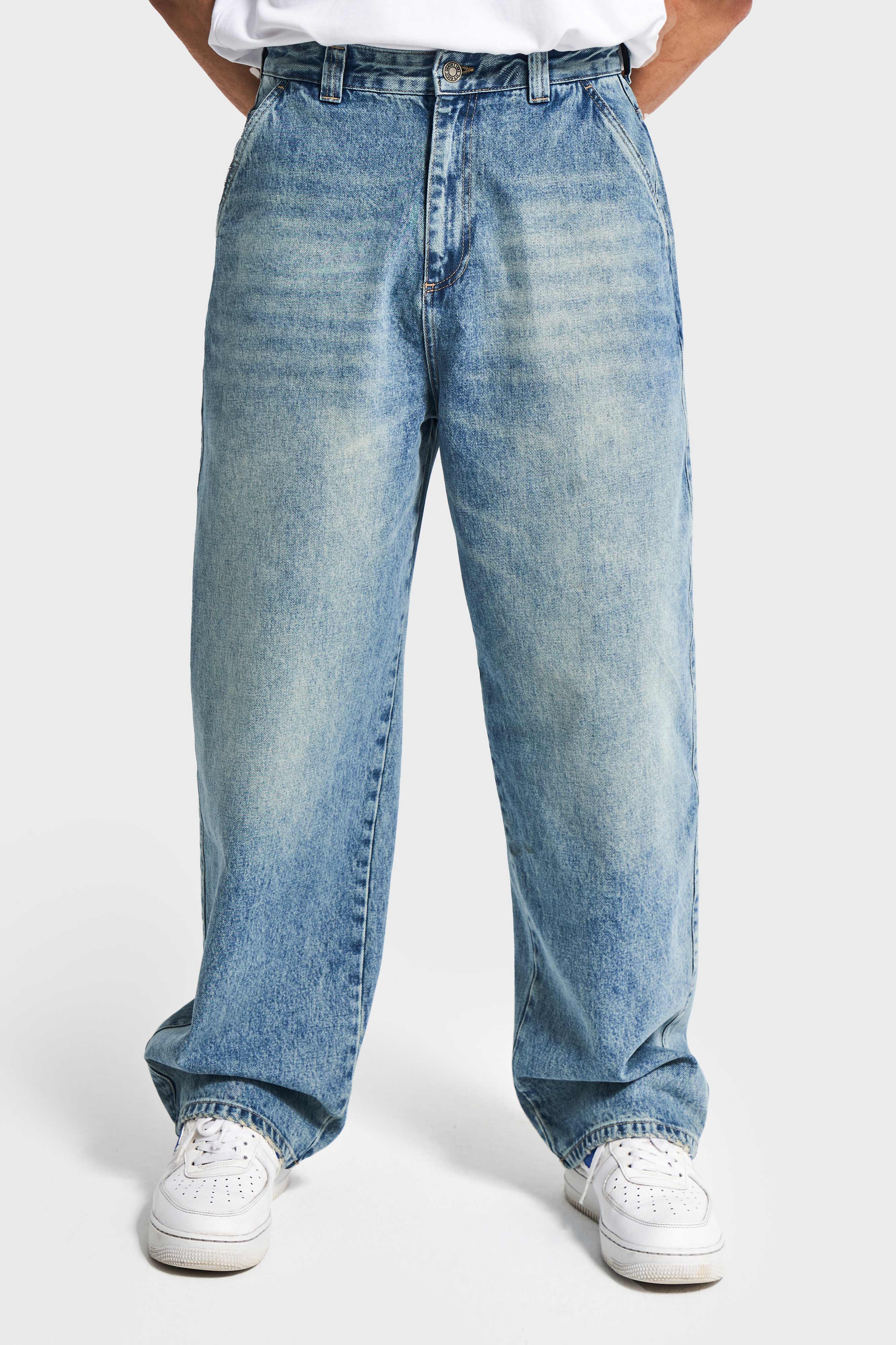 Erkek T.Kot Rengi 4w5-32 Skater Fit Bol Kesim %100 Koton Denim Jean