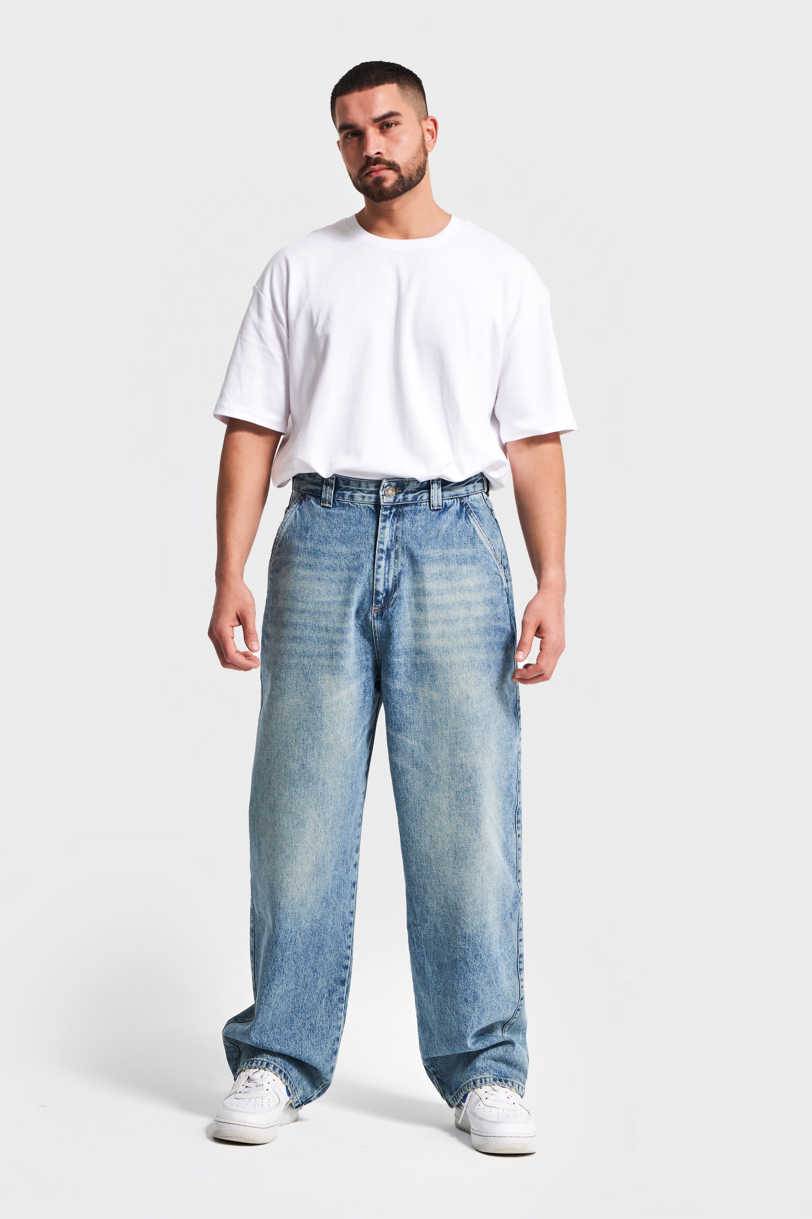 Erkek T.Kot Rengi 4w5-32 Skater Fit Bol Kesim %100 Koton Denim Jean