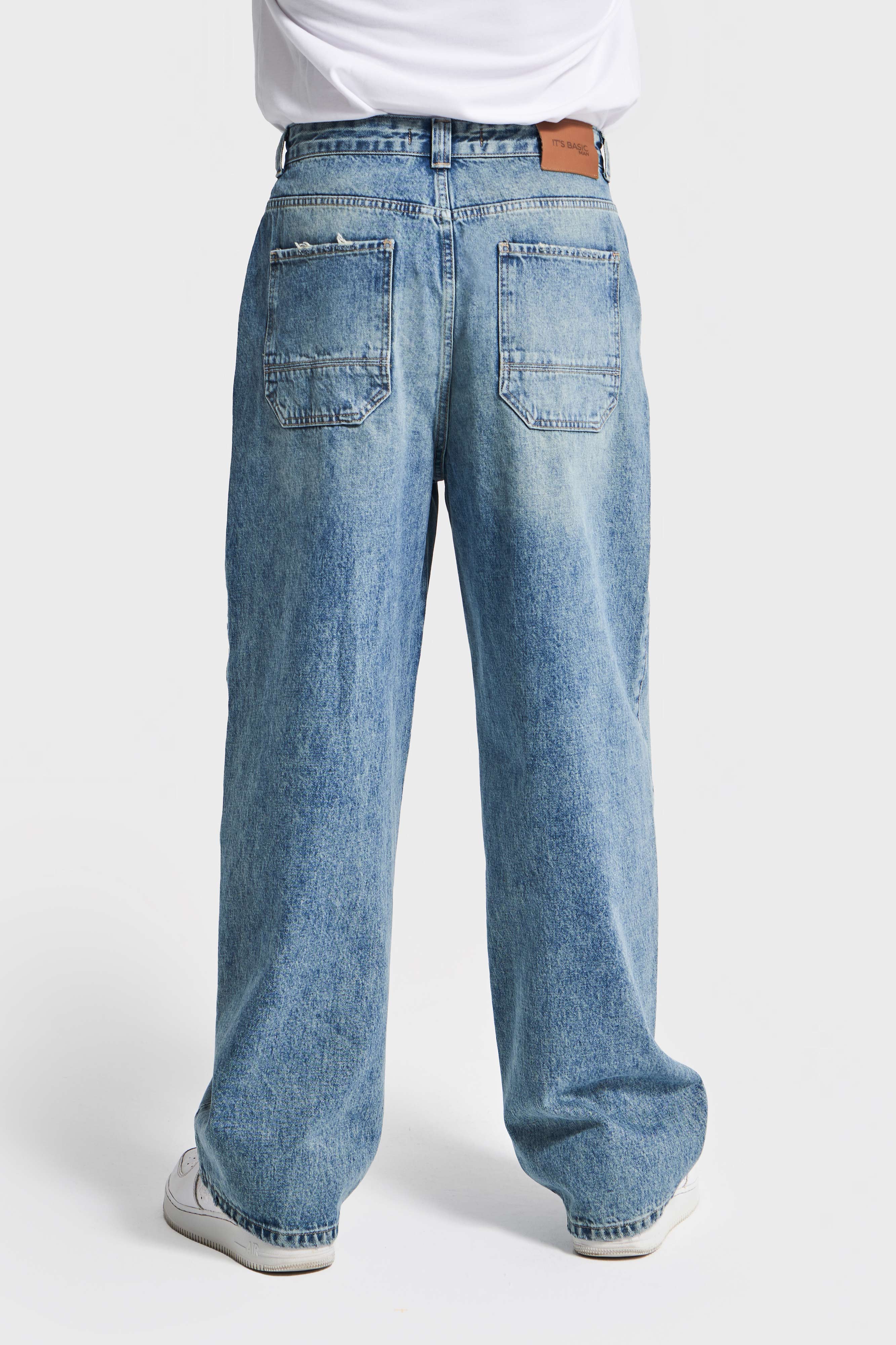 Erkek T.Kot Rengi 4w5-32 Skater Fit Bol Kesim %100 Koton Denim Jean