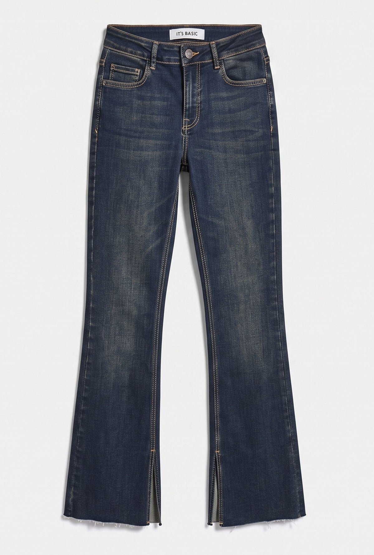 Kadın 2w6-8 Slim Flare Fit Yırtmaçlı Paça Denim Jean