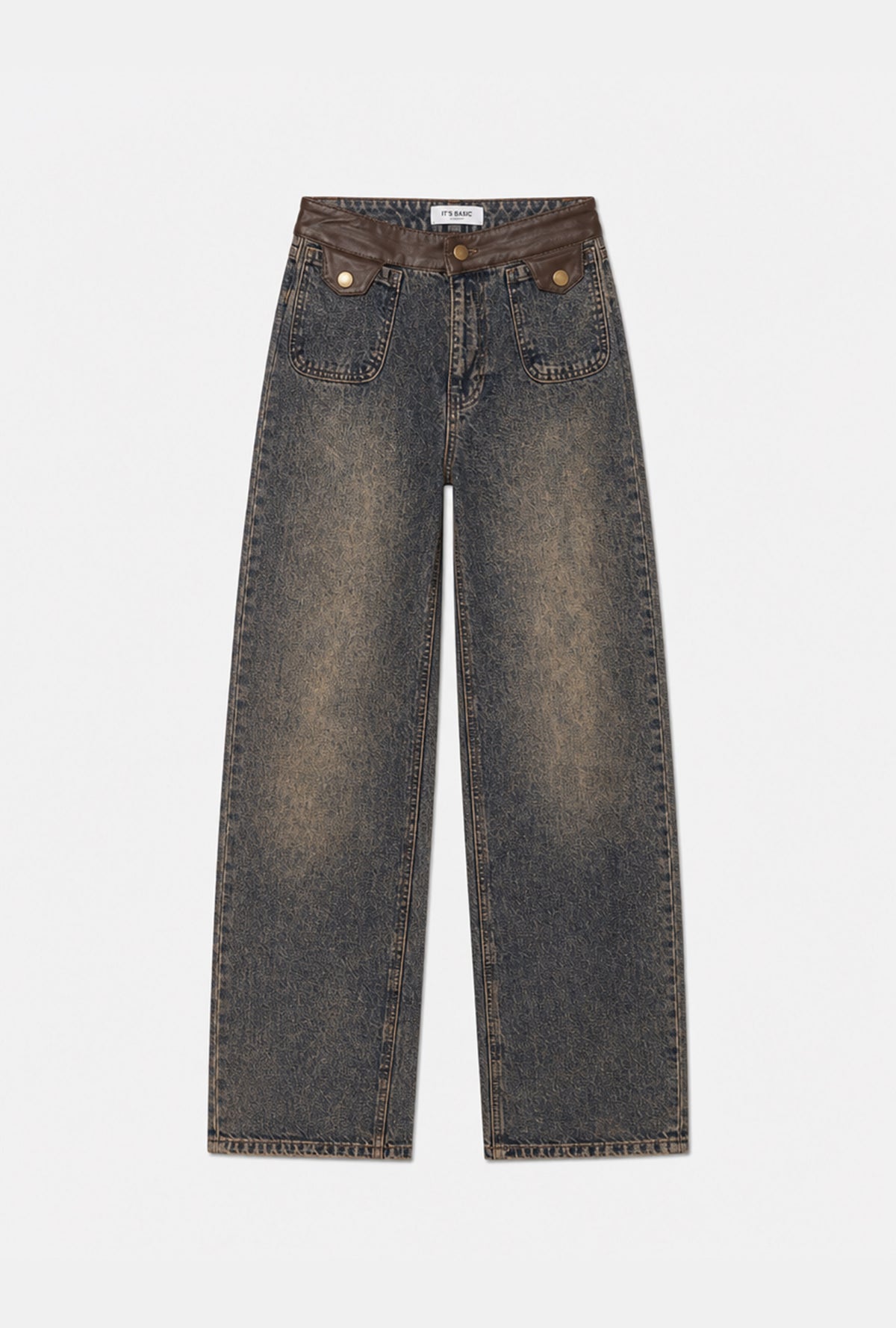 Kadın 2w6-8 Straight Fit Deri Kemer Detaylı Özel Tasarım Denim Jean