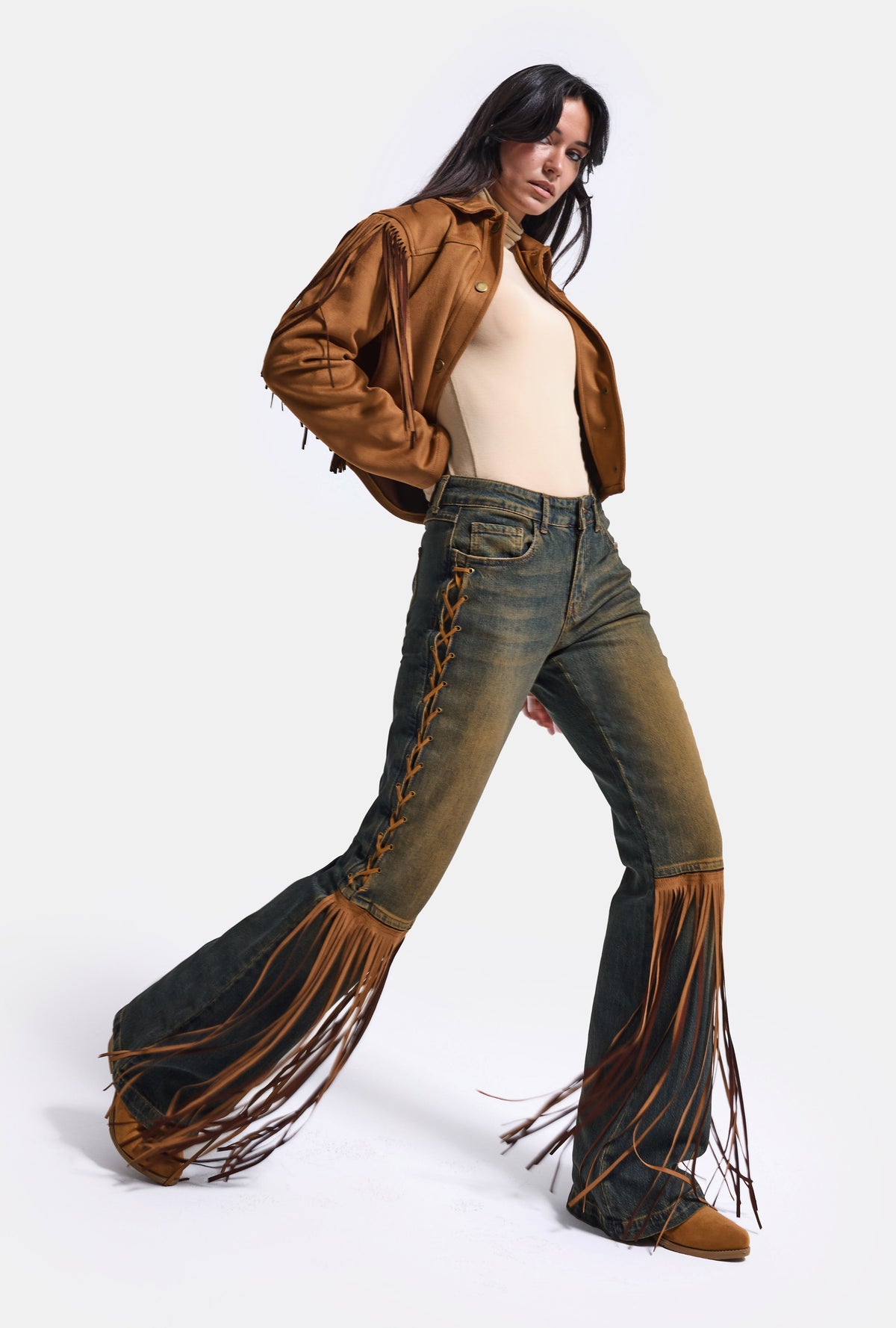 Kadın 2w6-85 Flare Fit Özel Tasarım Denim Jean