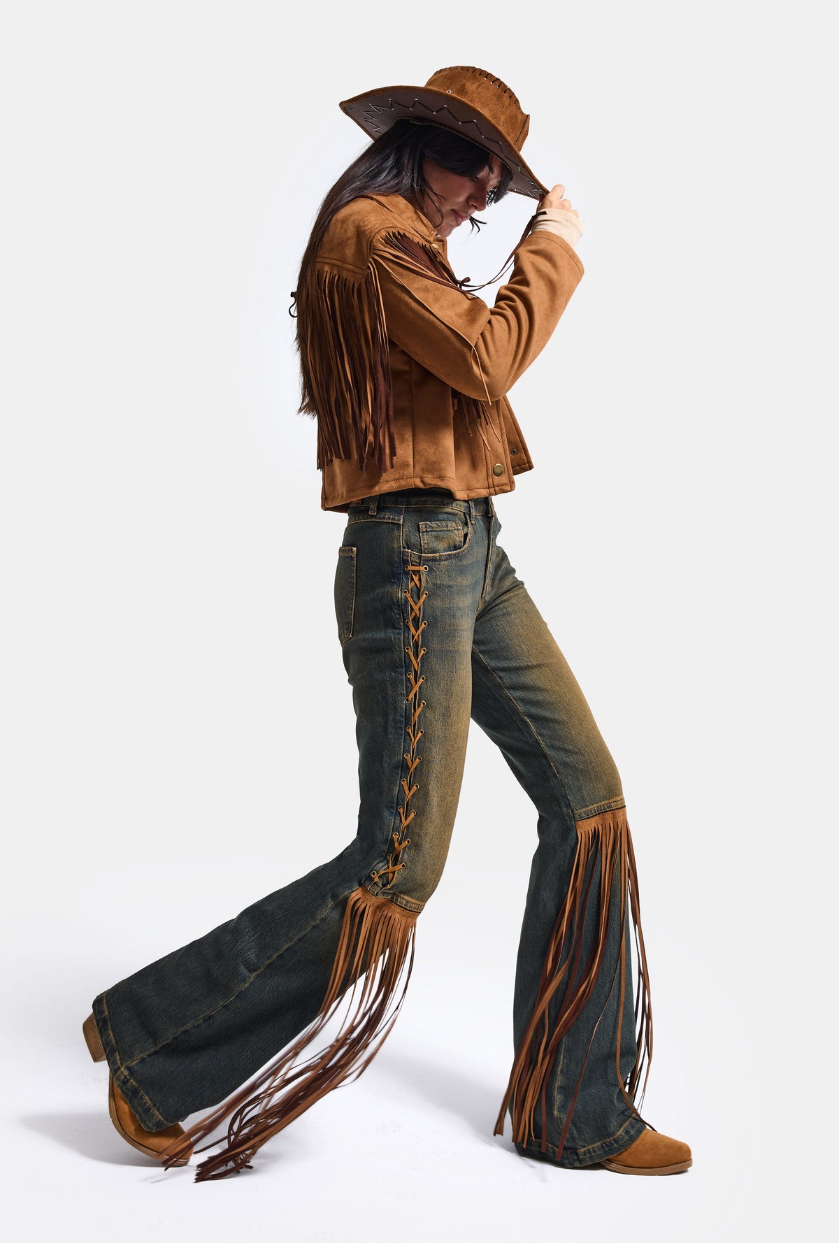 Kadın 2w6-85 Flare Fit Özel Tasarım Denim Jean