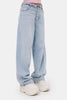 Kadın 4s6-3 Straight Fit Kemer Detaylı Özel Tasarım Denim Jean