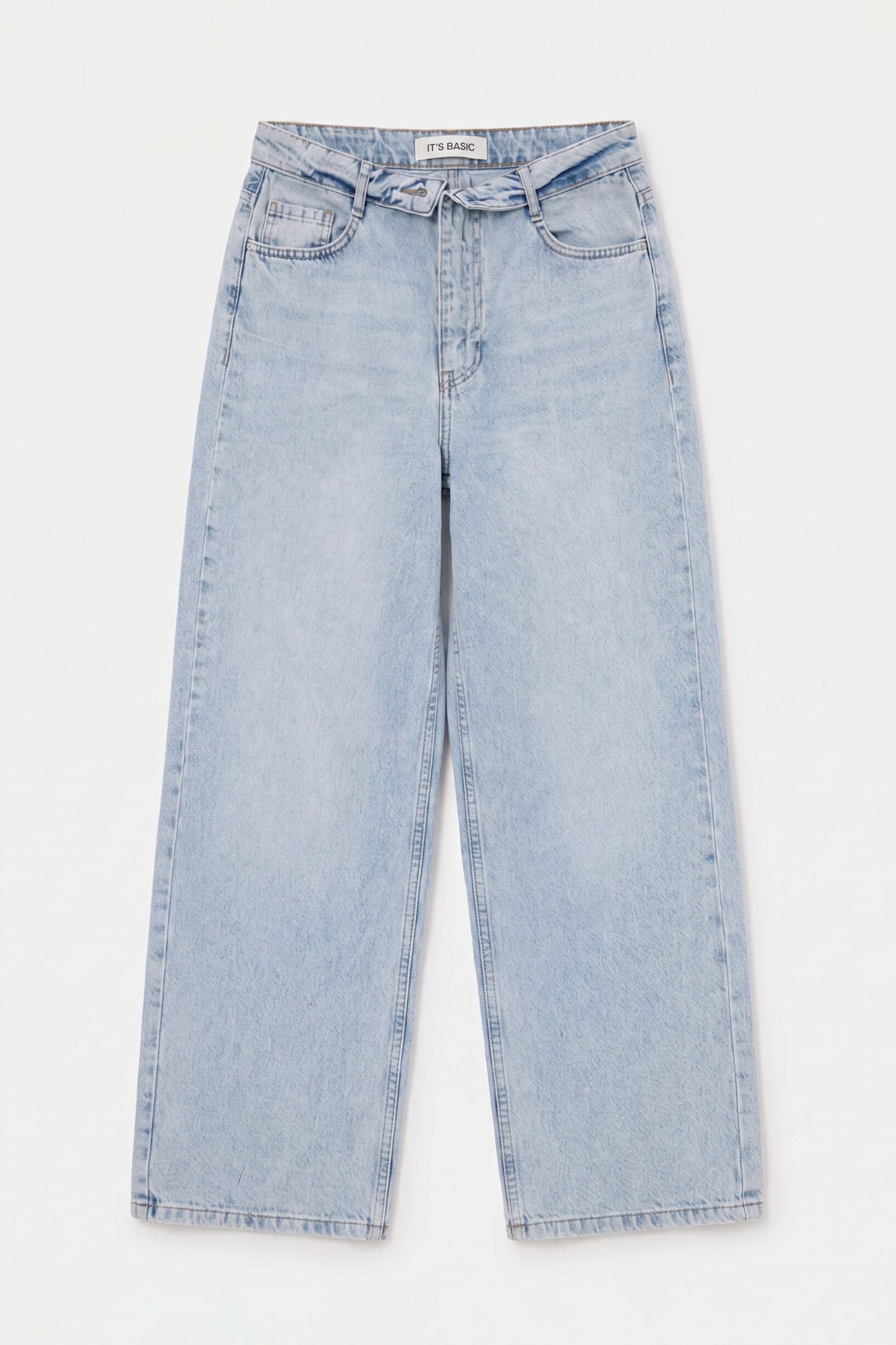 Kadın 4s6-3 Straight Fit Kemer Detaylı Özel Tasarım Denim Jean