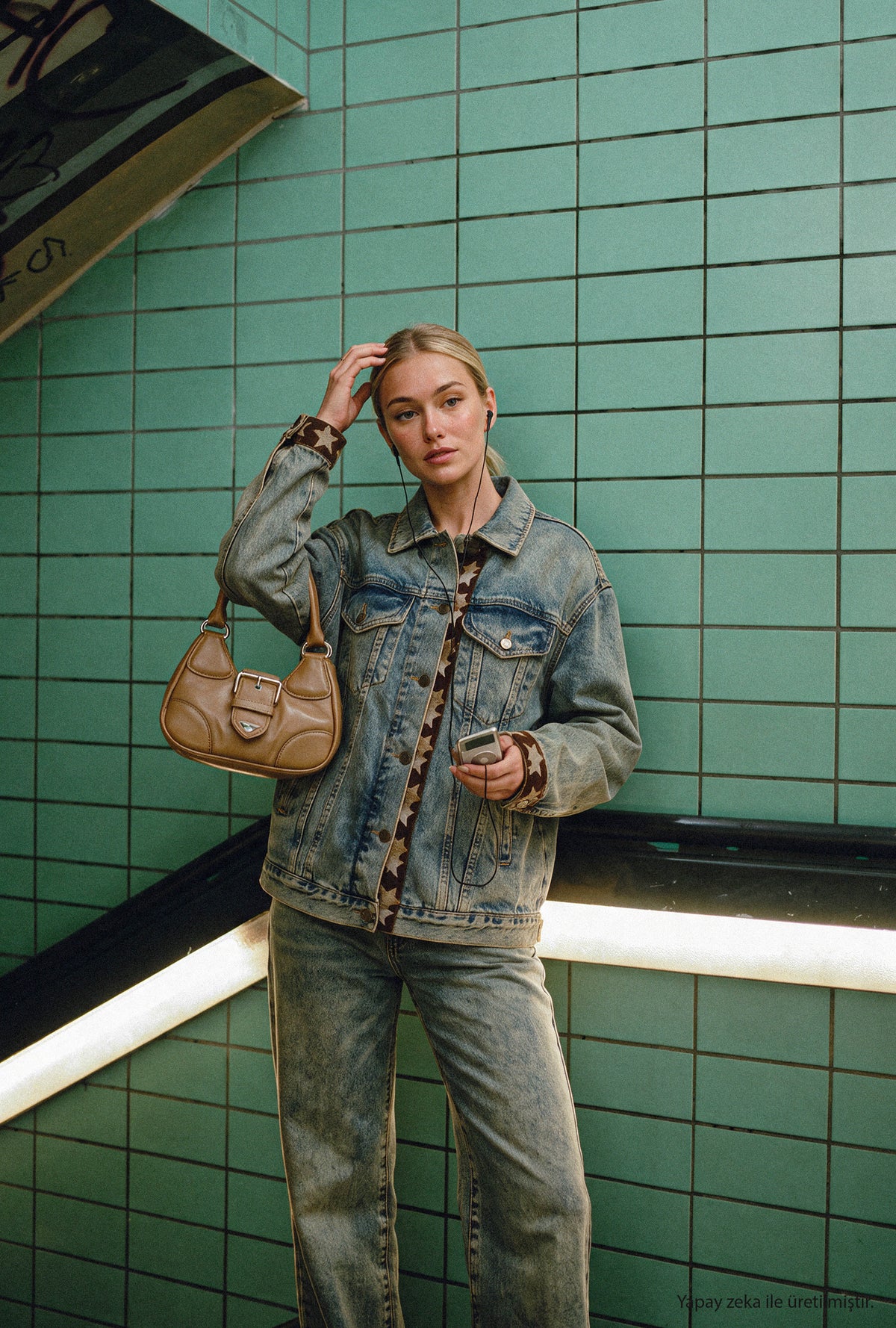 Kadın 4w6-11 Relaxed Fit Oversize Tasarım Denim Ceket