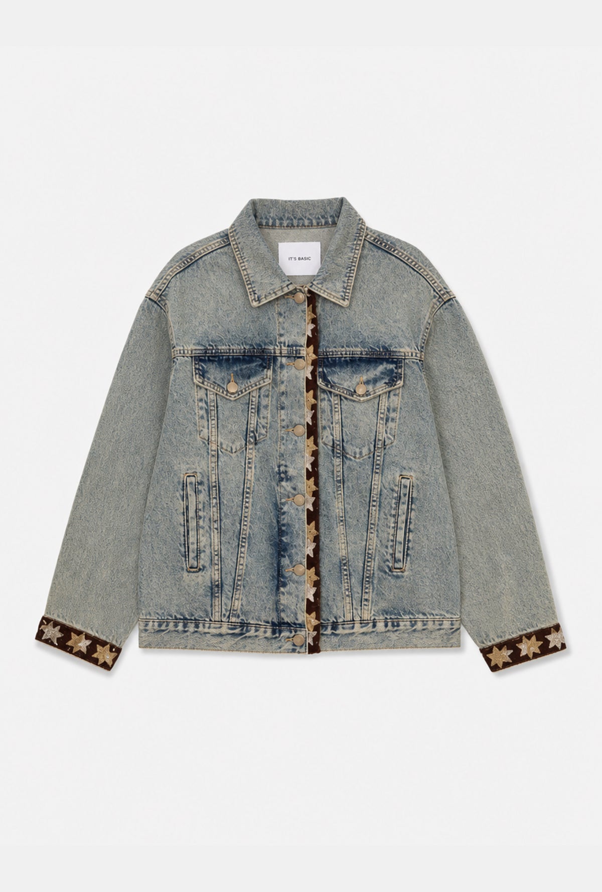 Kadın 4w6-11 Relaxed Fit Oversize Tasarım Denim Ceket
