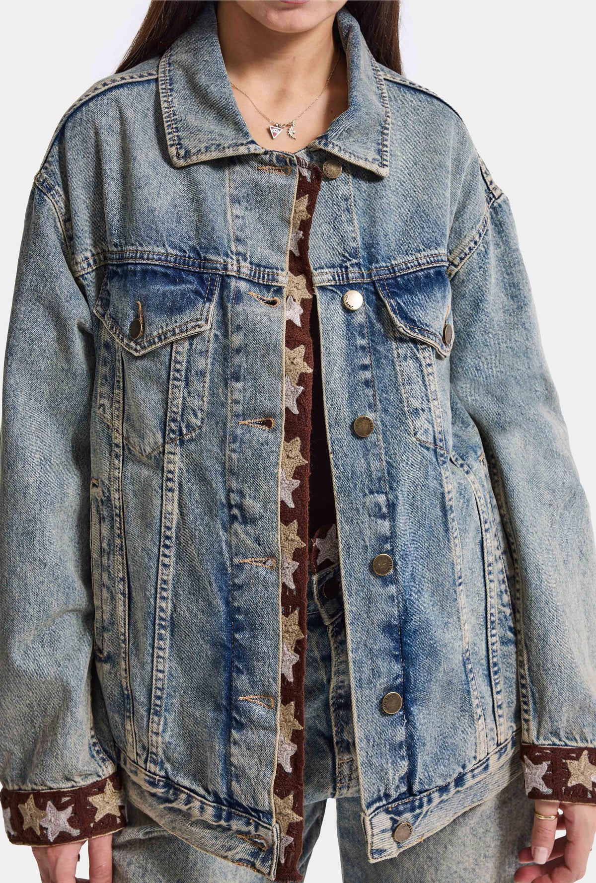 Kadın 4w6-11 Relaxed Fit Oversize Tasarım Denim Ceket
