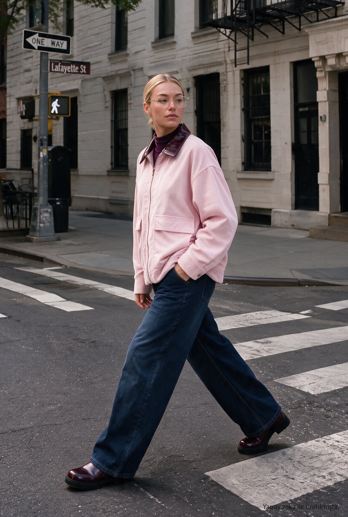Kadın 6w6-98 Oversize Velvet Kadife Kumaş Deri Detaylı Tasarım Ceket