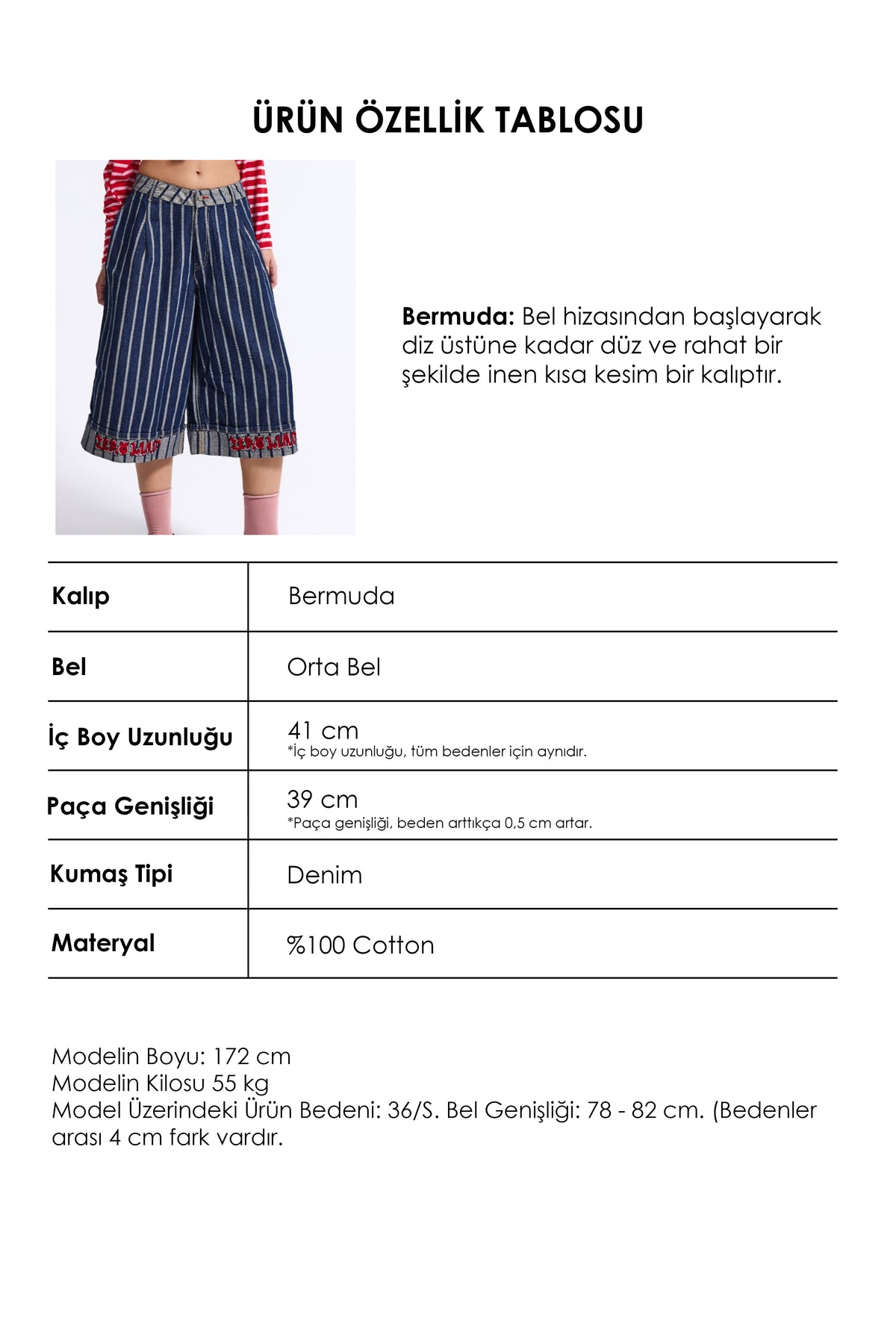 Kadın 7w6-50 Baggy Bermuda Tasarım Şortolon