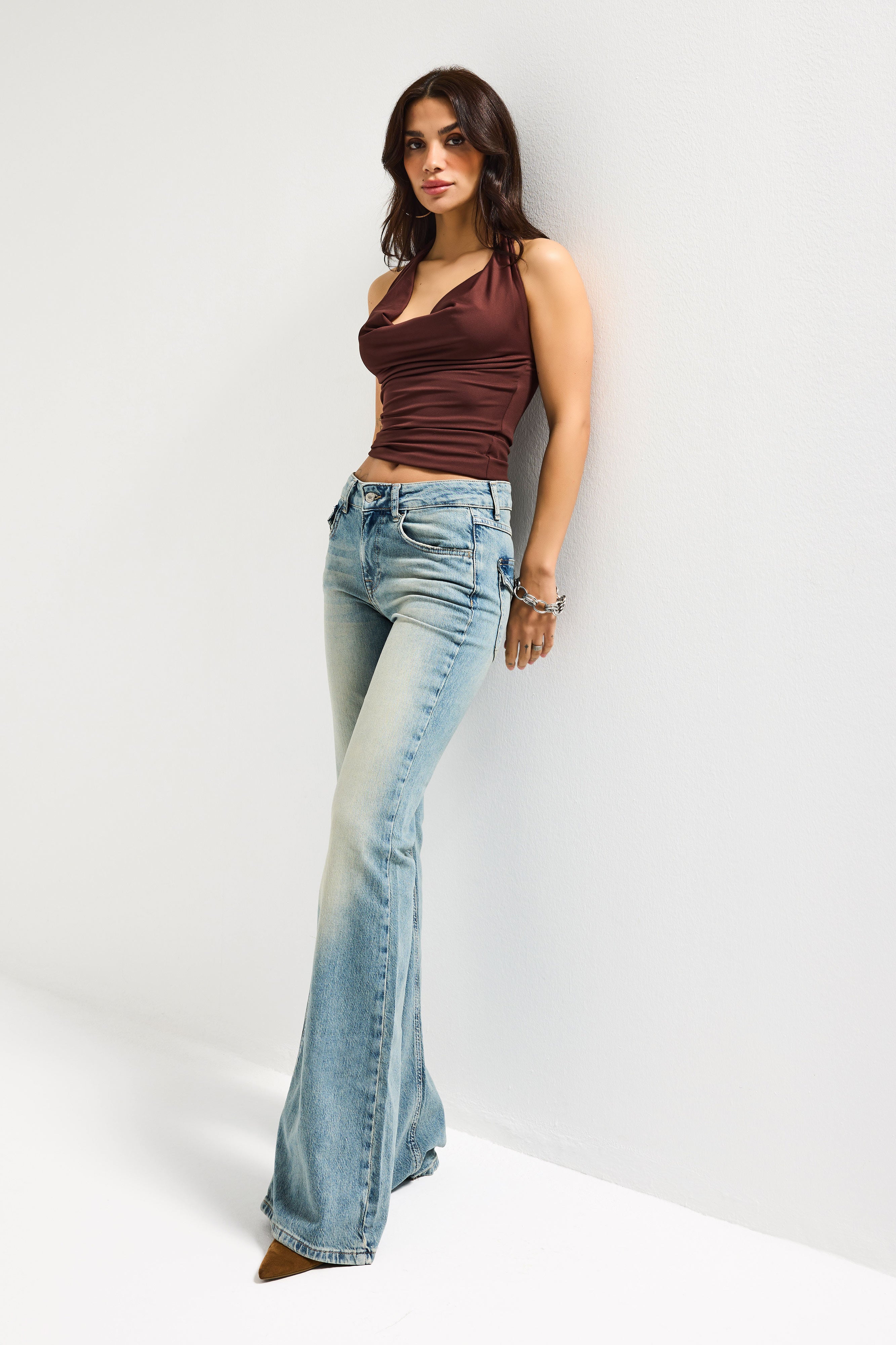 Kadın A.Tint 4s6-32 SLN05 Mid Rise Flare Fit Orta Bel Esnek Kumaş Dnim Jean