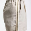 Women's Light Grey s6-106 Loose Fit Striped Detail Stretchy Fabric Shorts