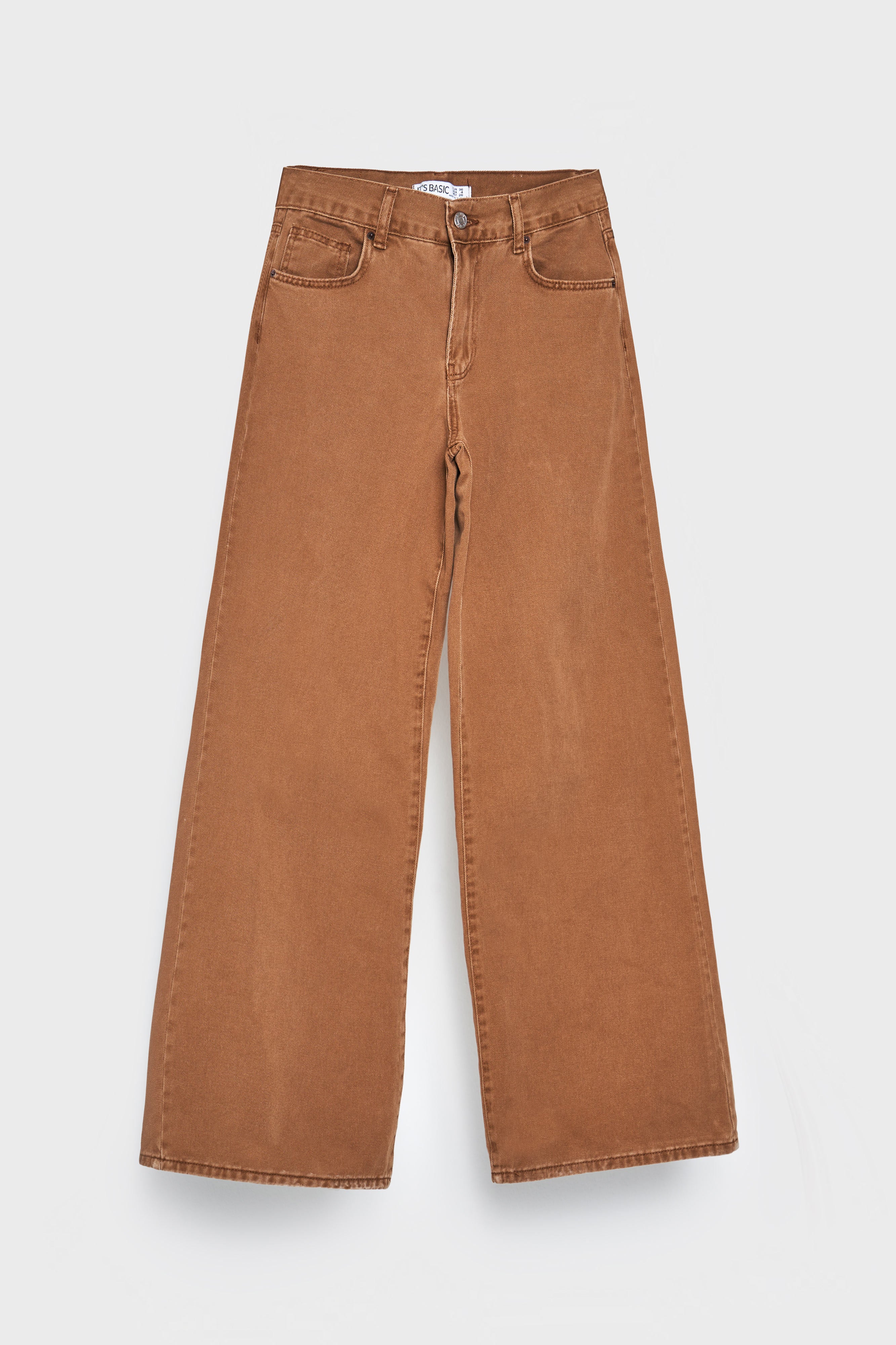 Women's Light Brown Color Palazzo Fit Loose Cut 100% Cotton Denim