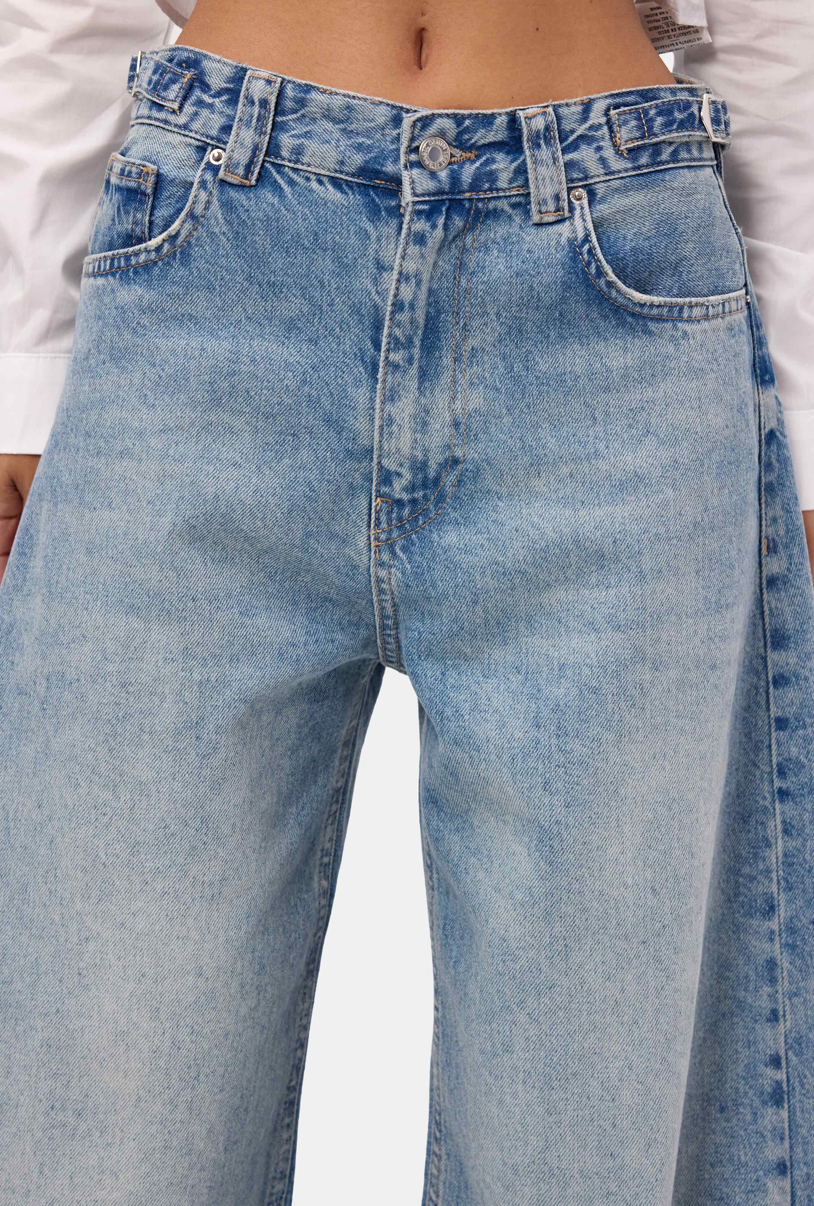 Kadın Açık Kot 4s6-32 Süper Baggy Fit Denim Jean