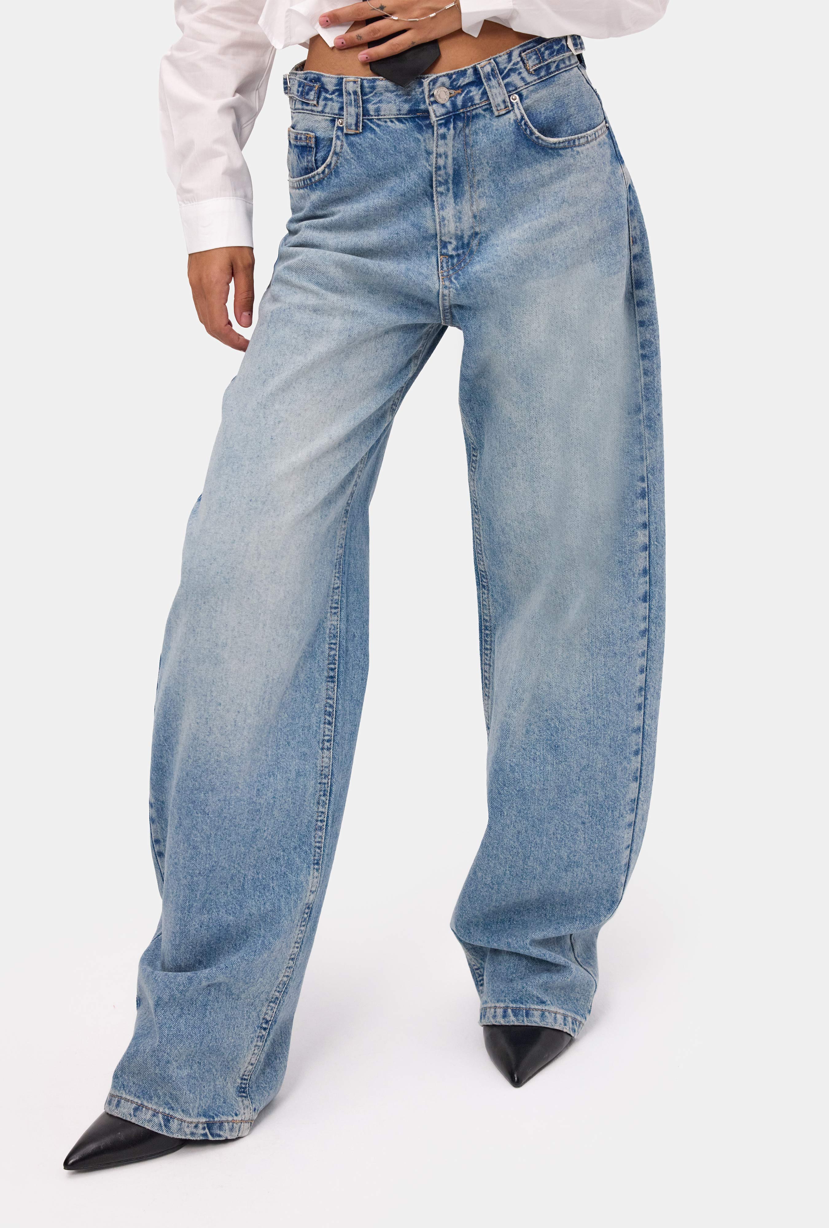 Kadın Açık Kot 4s6-32 Süper Baggy Fit Denim Jean
