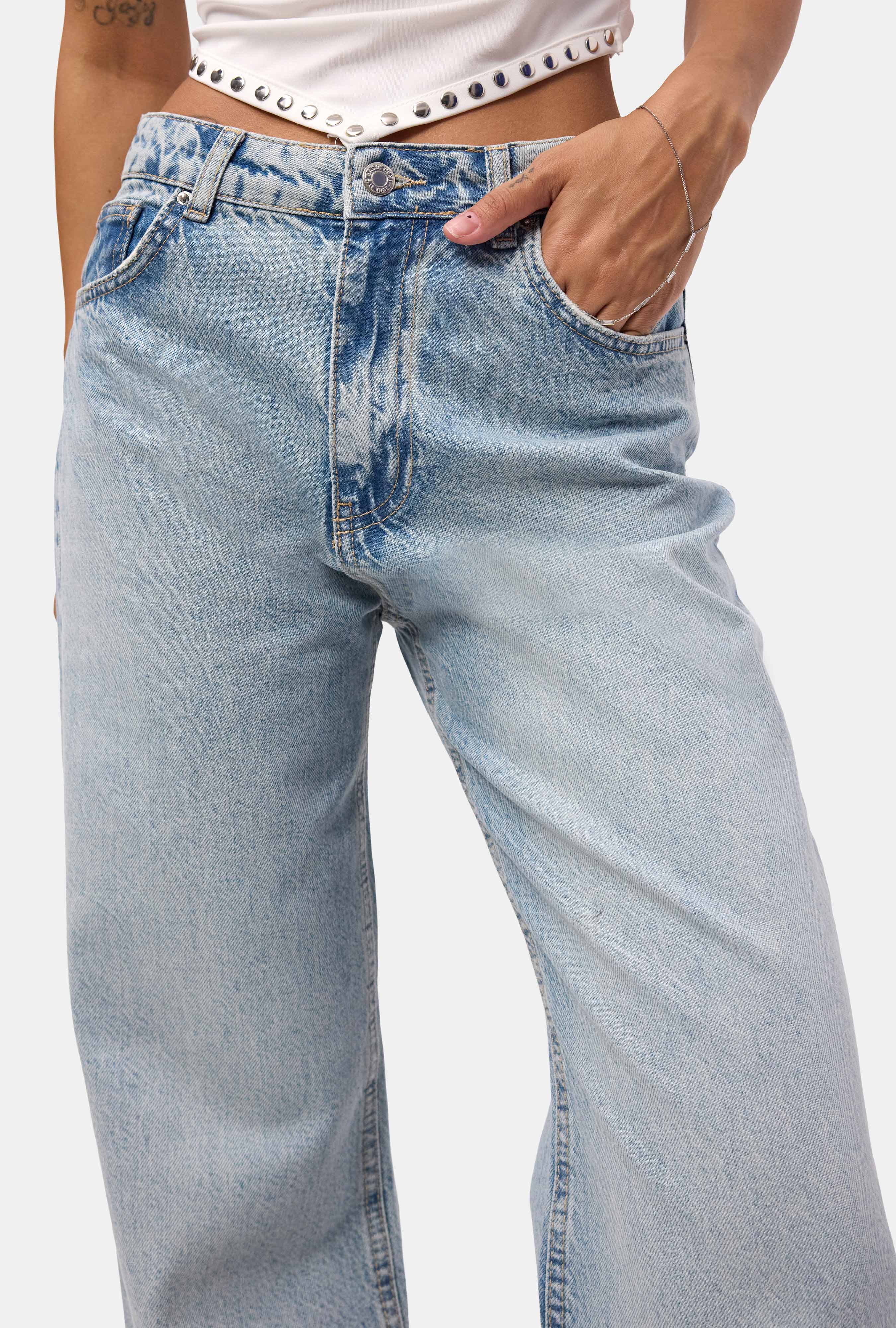 Kadın Açık Kot Doris 4s6-32 Straight Fit Yüksek Bel Denim Jean