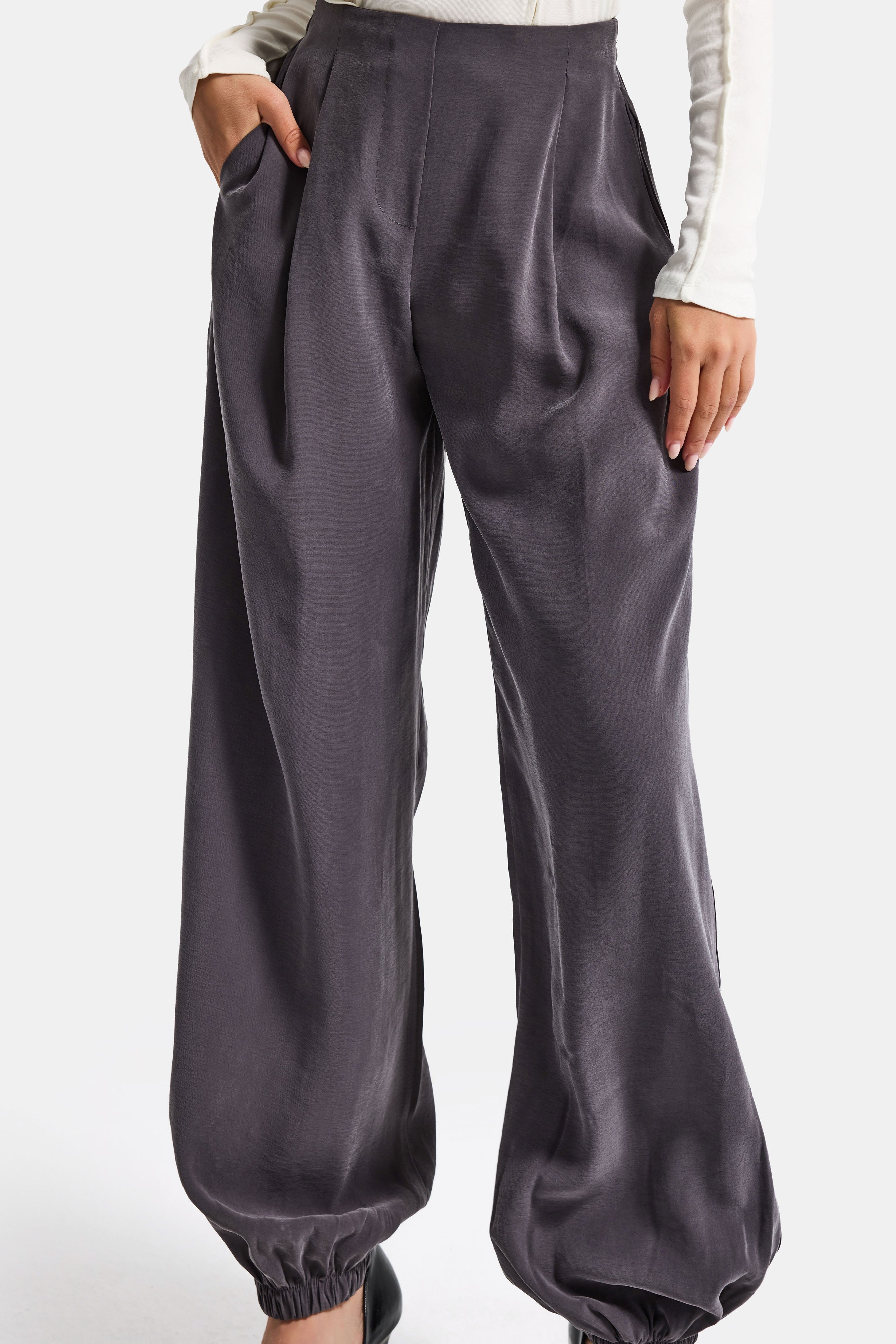 Women's Anthracite s6-13 Baggy Jogger Loose Fit Trousers