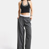 Женские брюки из поливискозной ткани цвета антрацит, модель Palazzo Fit Boxer, с деталью в виде ремня