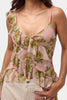 Women's Printed s6 Floral Pattern-9 Asymmetric Cut Cami Blouse