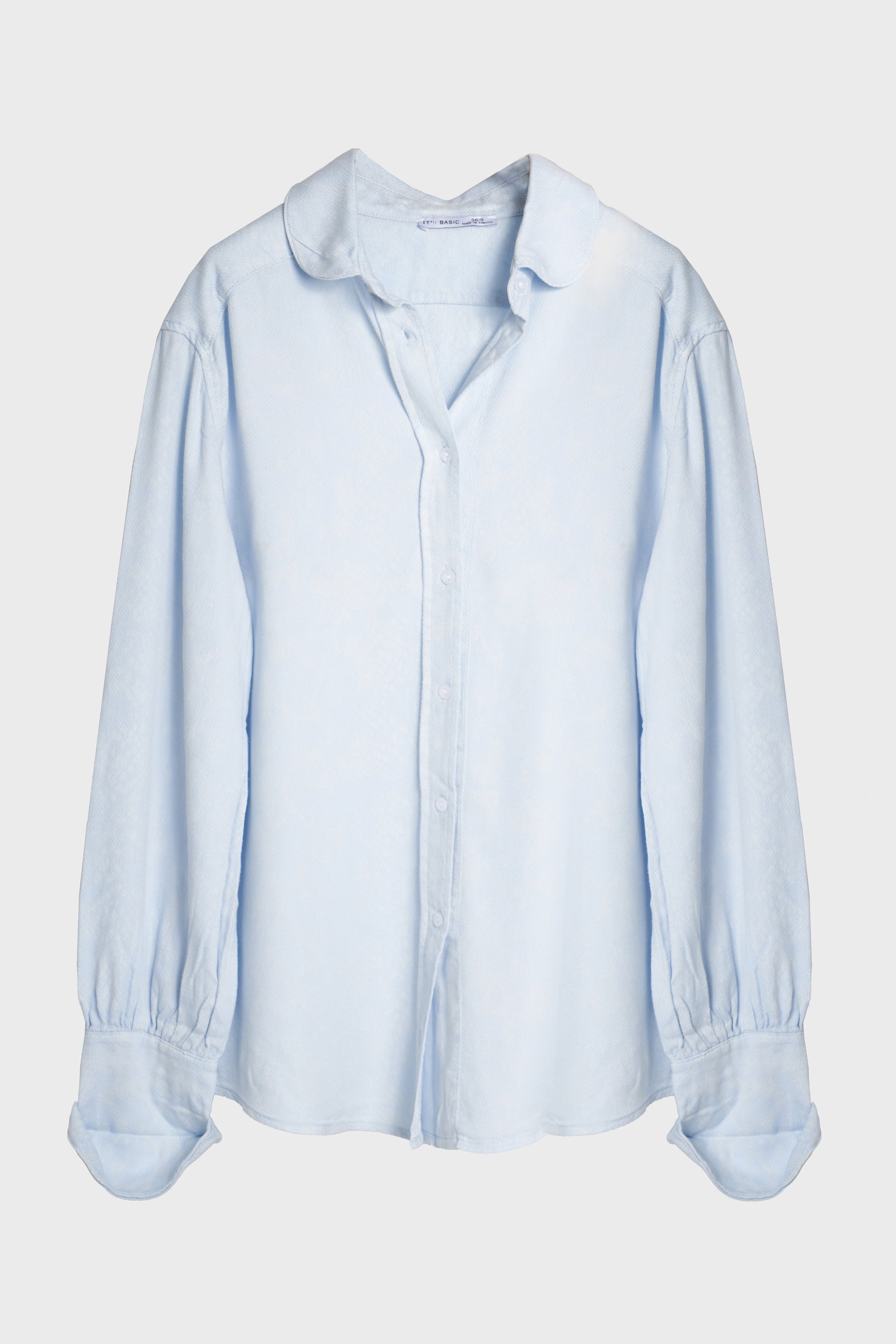 Dames babyblauw 6s5-103 biologisch linnen oversized losvallend overhemd