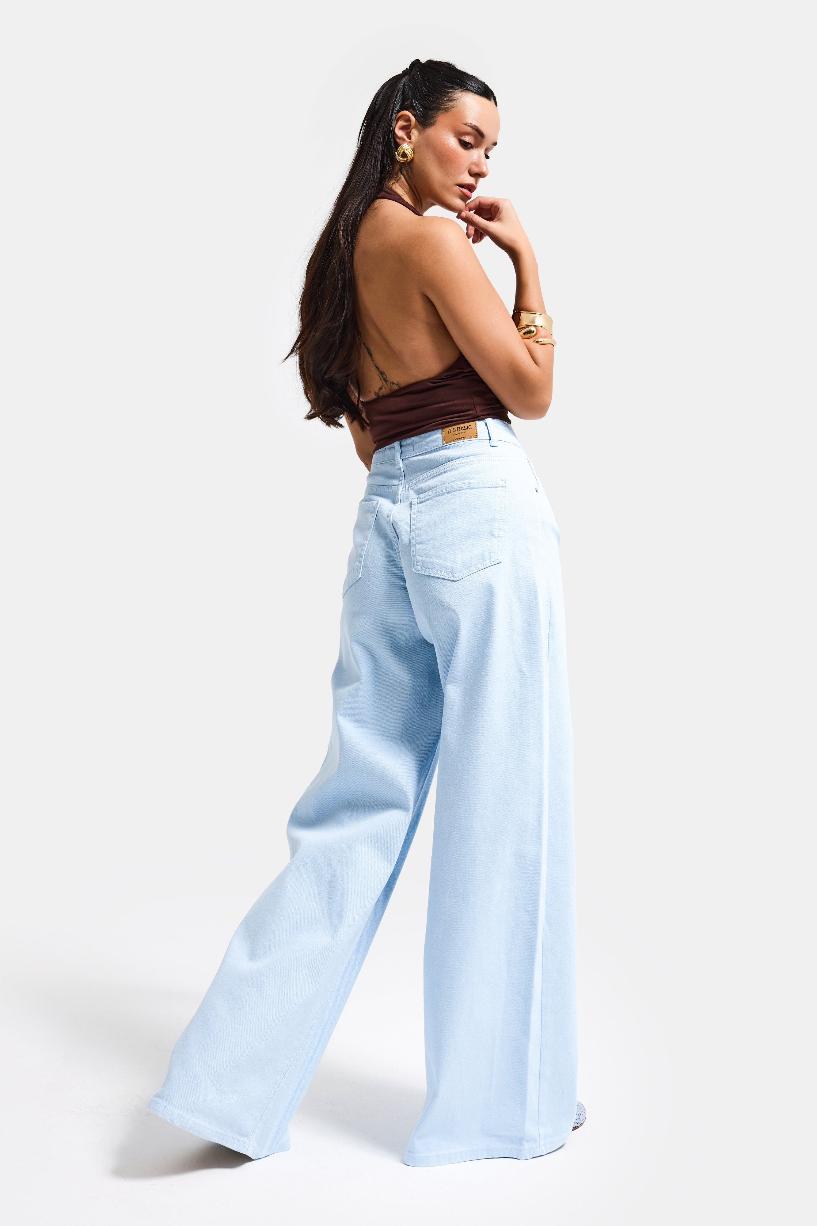 Kadın Bebe Mavisi 6s6-103  palazzo Fit Elastan Kumaş Denim Jean